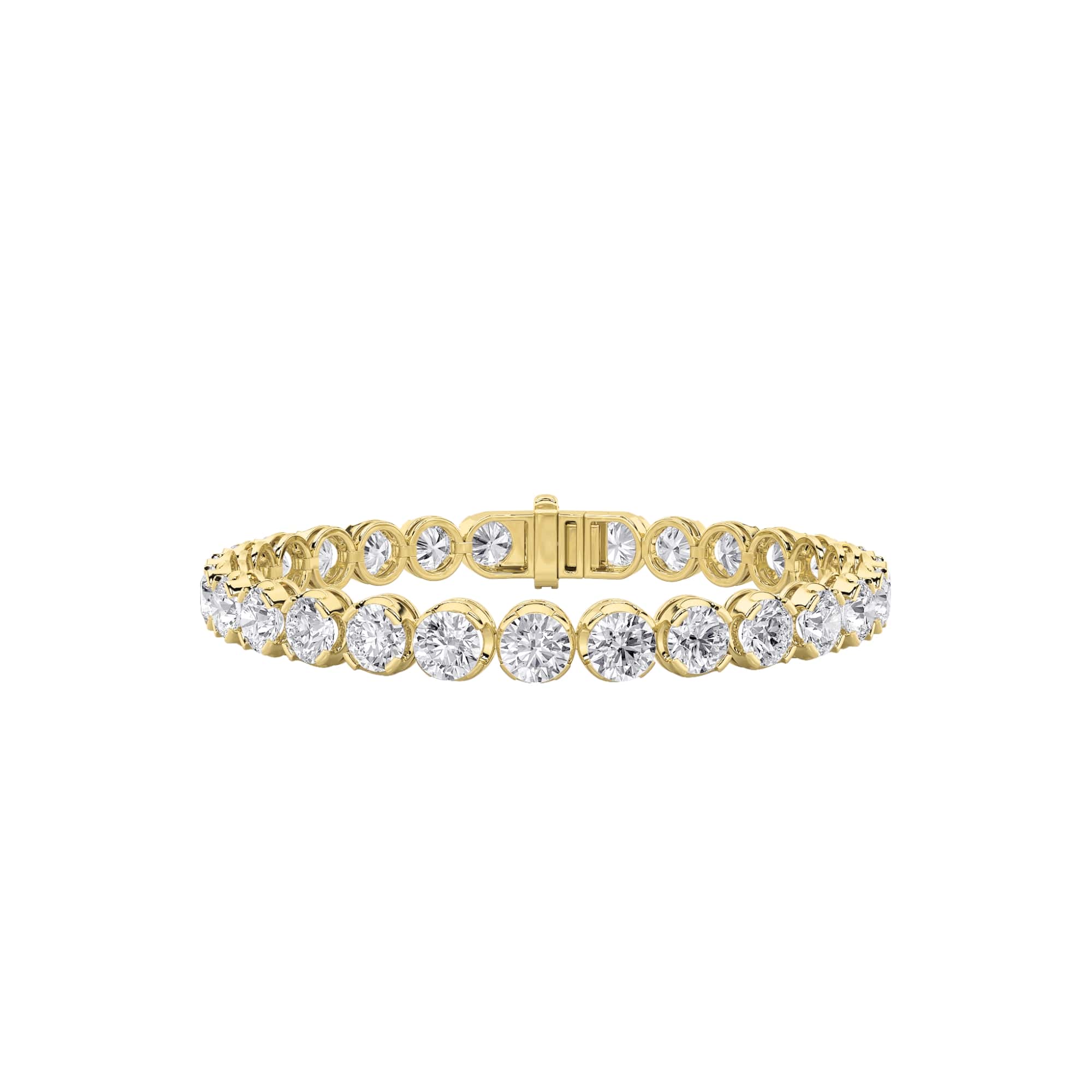 15Cttw Round Shaped Lab Grown Diamond (F/VS)  Bracelet in 14K Gold