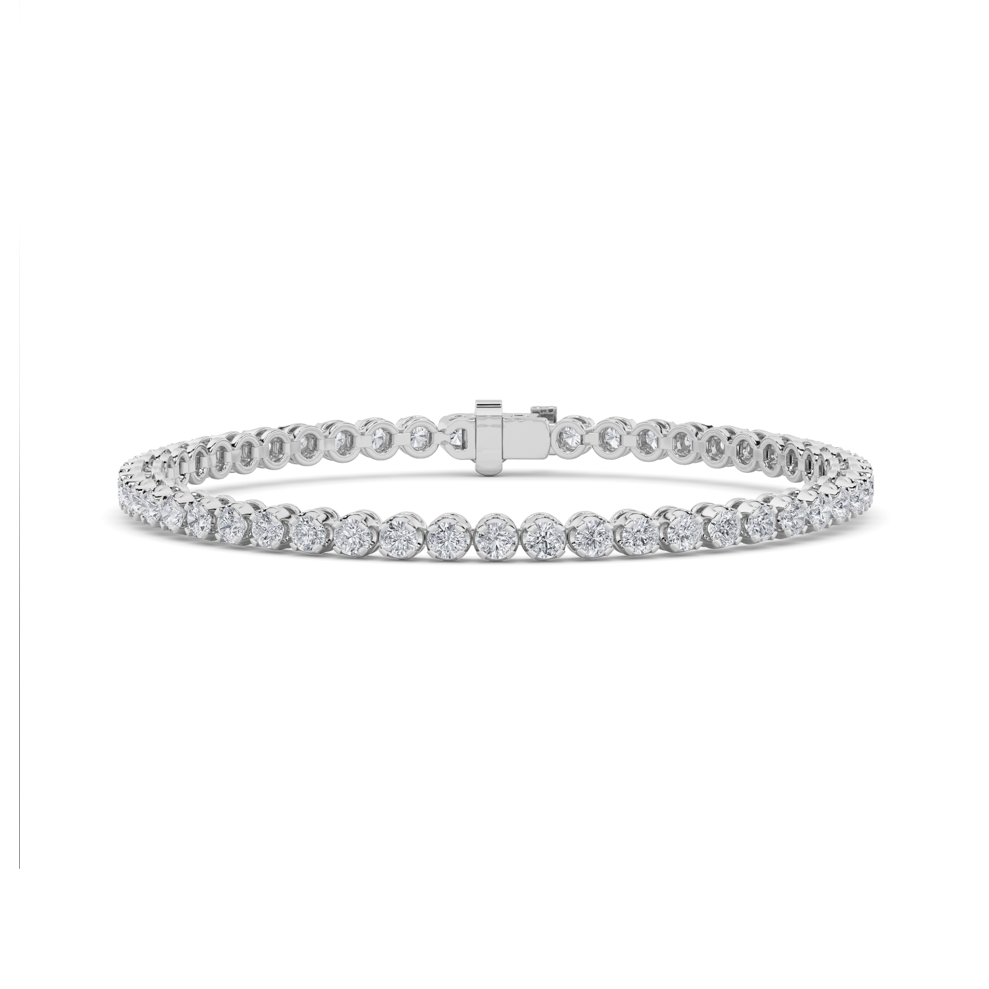 5Cttw Round Shaped Lab Grown Diamond (F/VS) Tennis Bracelet in 14K Gold