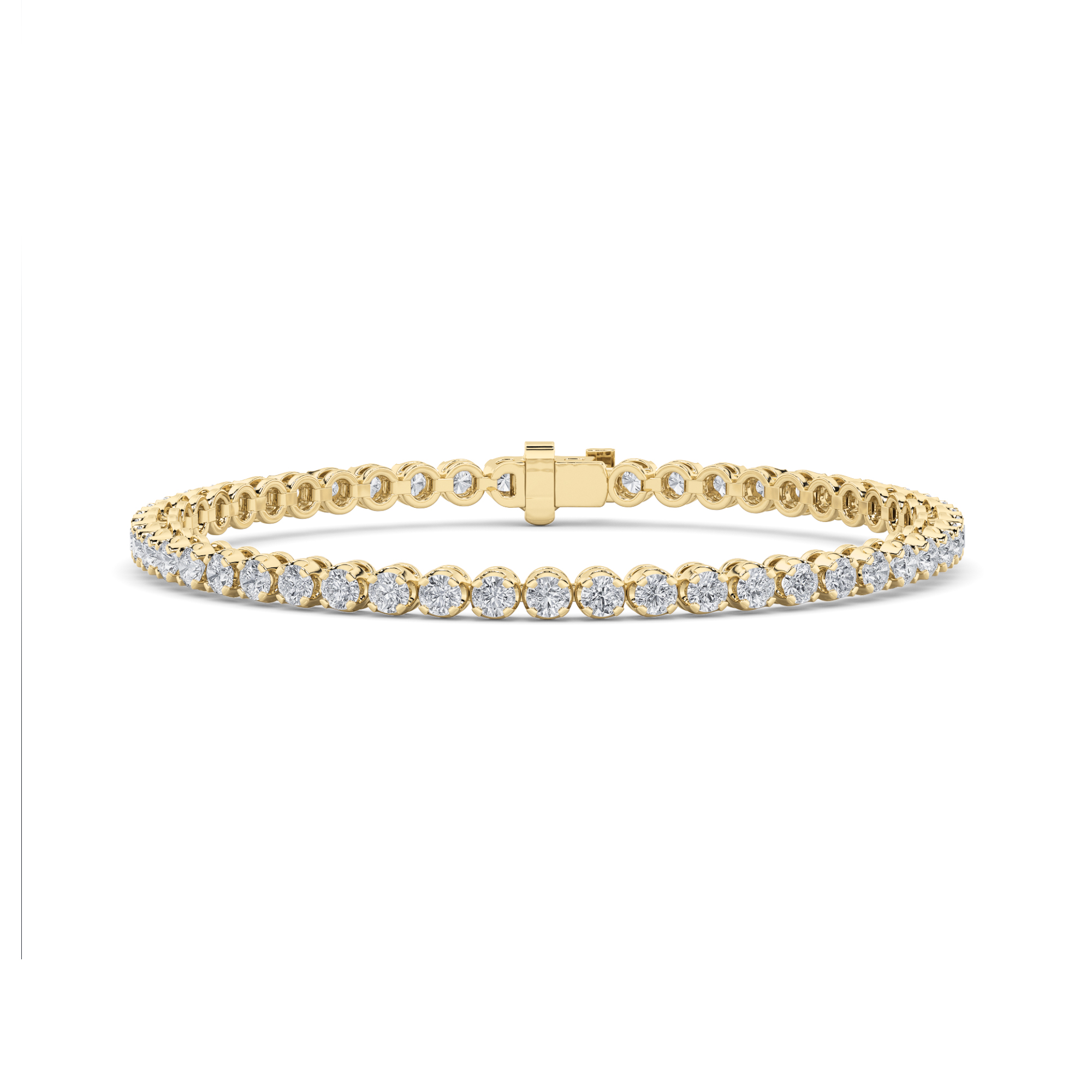 5Cttw Round Shaped Lab Grown Diamond (F/VS) Tennis Bracelet in 14K Gold