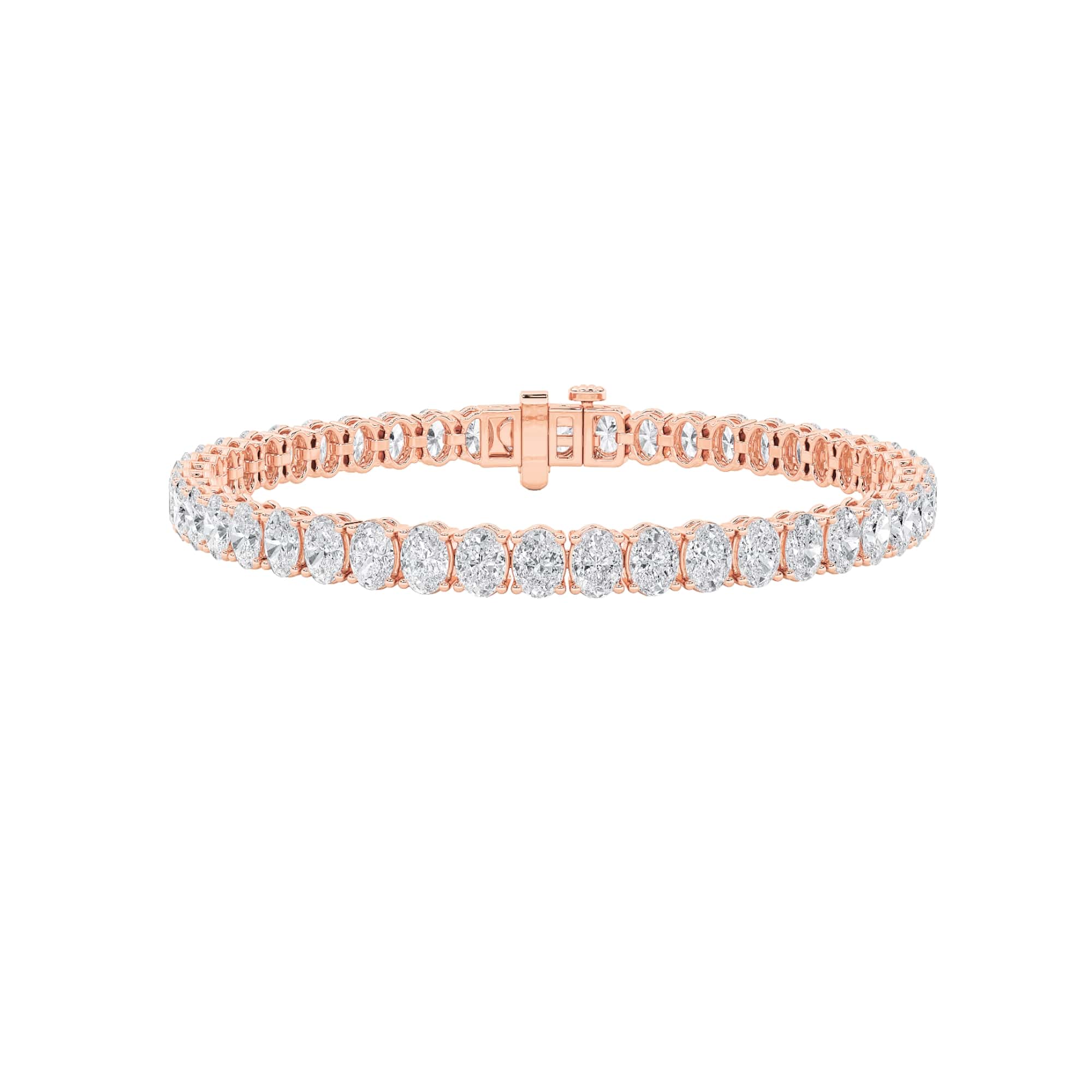 10Cttw Oval Shaped Lab Grown Diamond (F/VS) East West Line Bracelet in 14K Gold