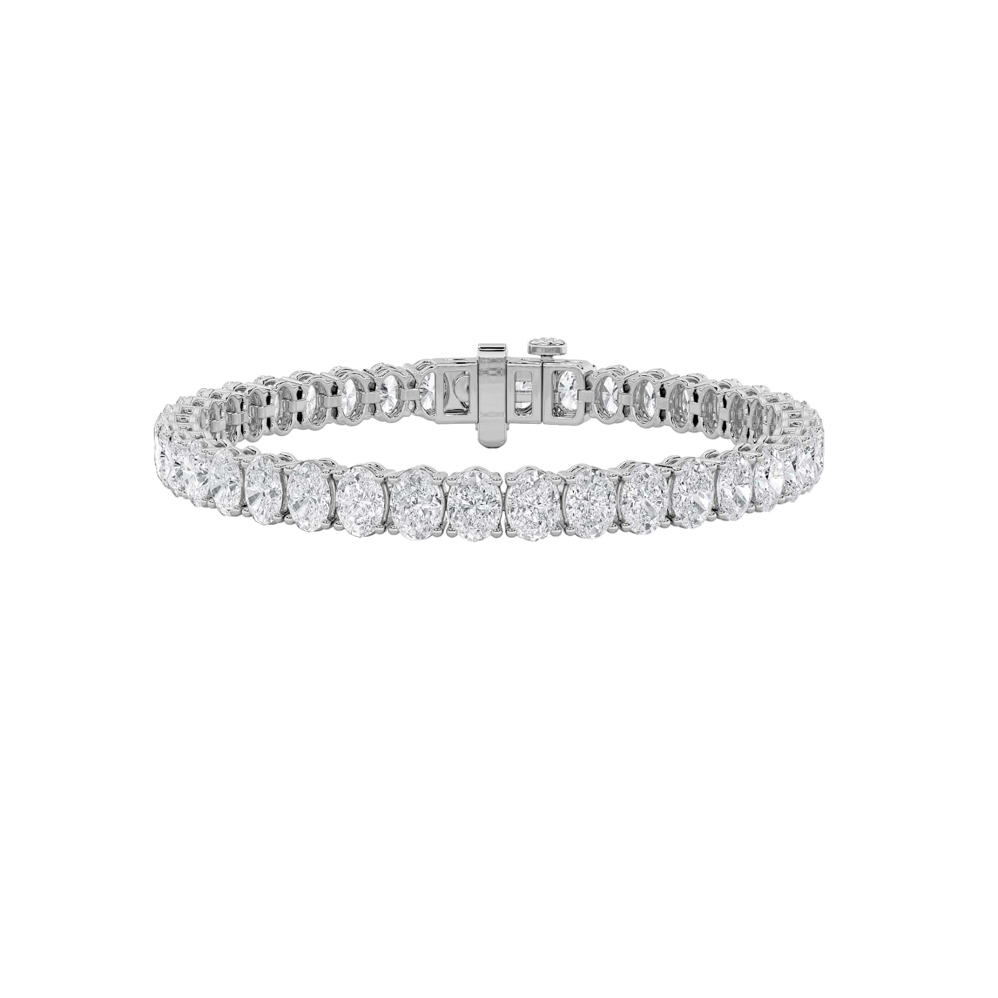 10Cttw Emerald Shaped Lab Grown Diamond (F/VS) East West Line Bracelet in 14K Gold