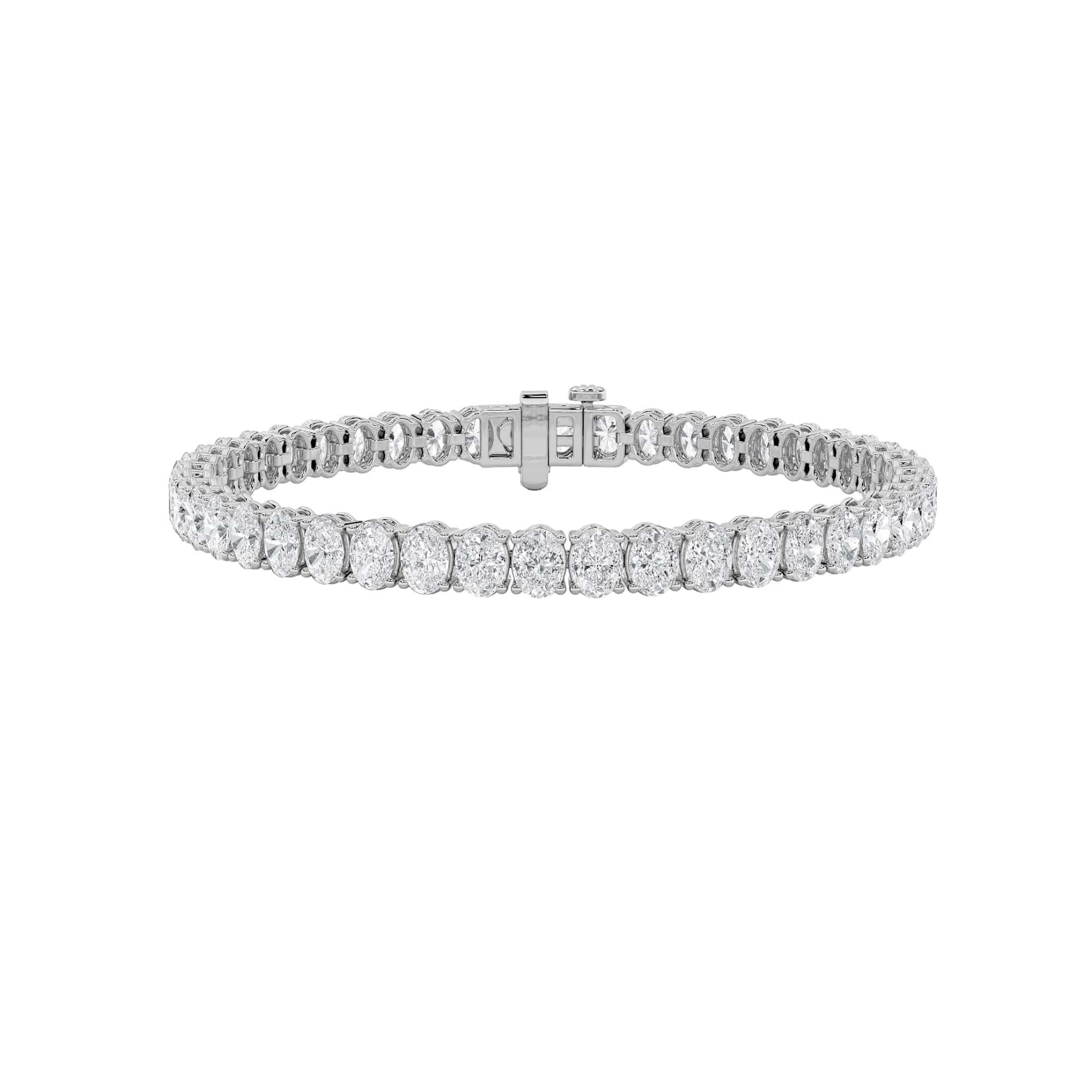 9Cttw Oval Shaped Lab Grown Diamond (F/VS) East West Line Bracelet in 14K Gold