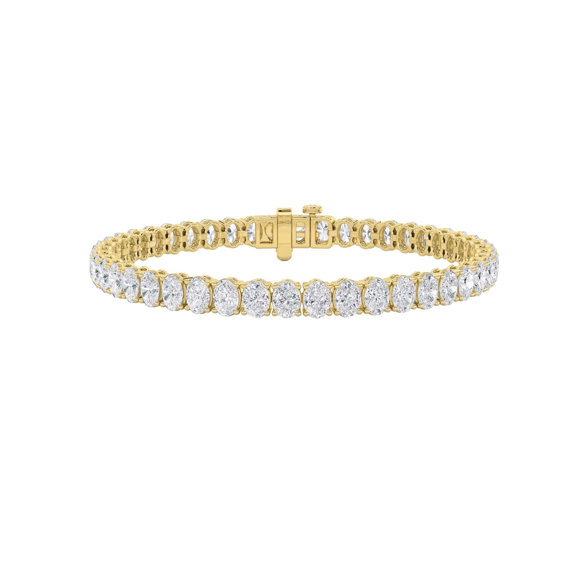 9Cttw Oval Shaped Lab Grown Diamond (F/VS) East West Line Bracelet in 14K Gold
