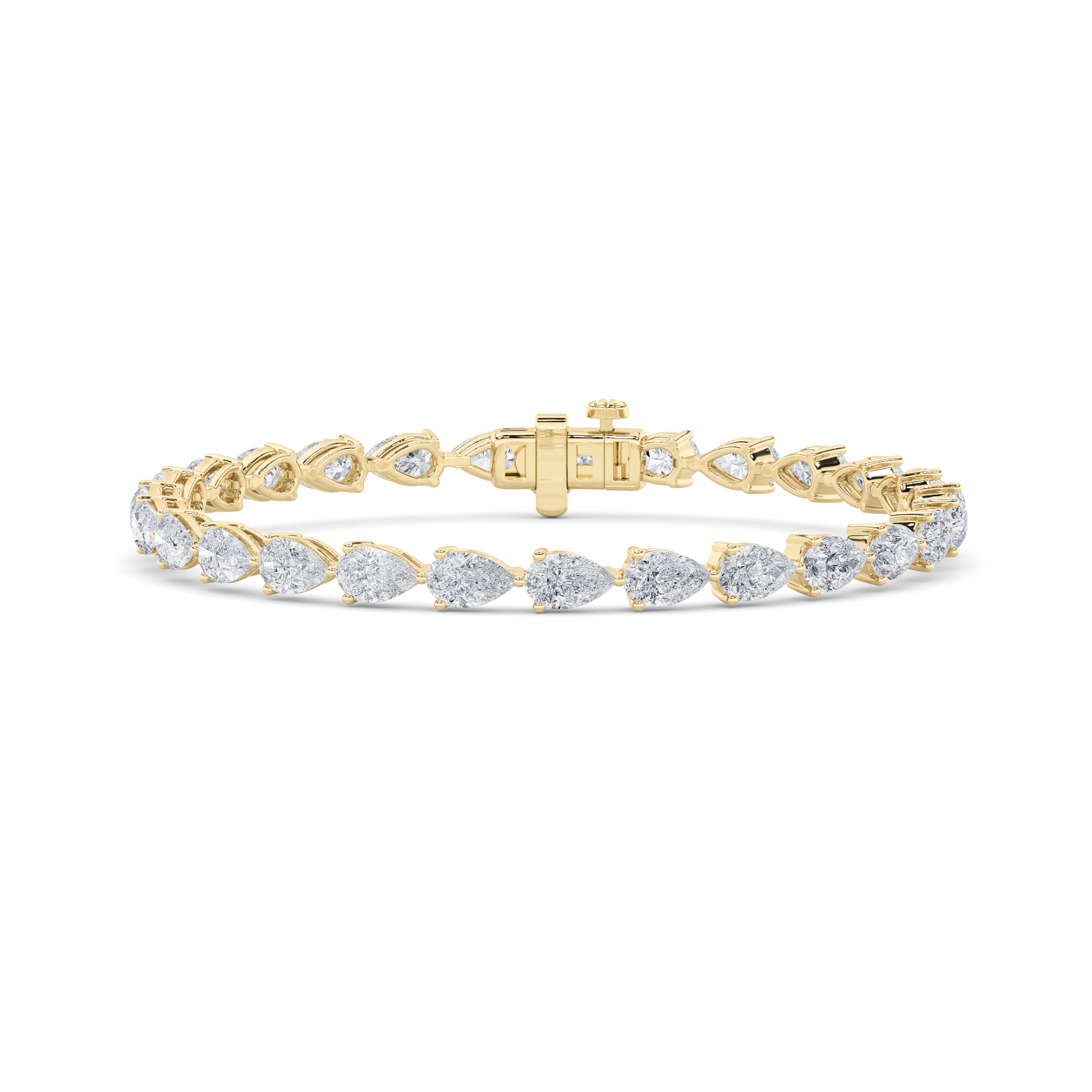 8Cttw Pear Shaped Lab Grown Diamond (F/VS) East West Bracelet in 14K Gold