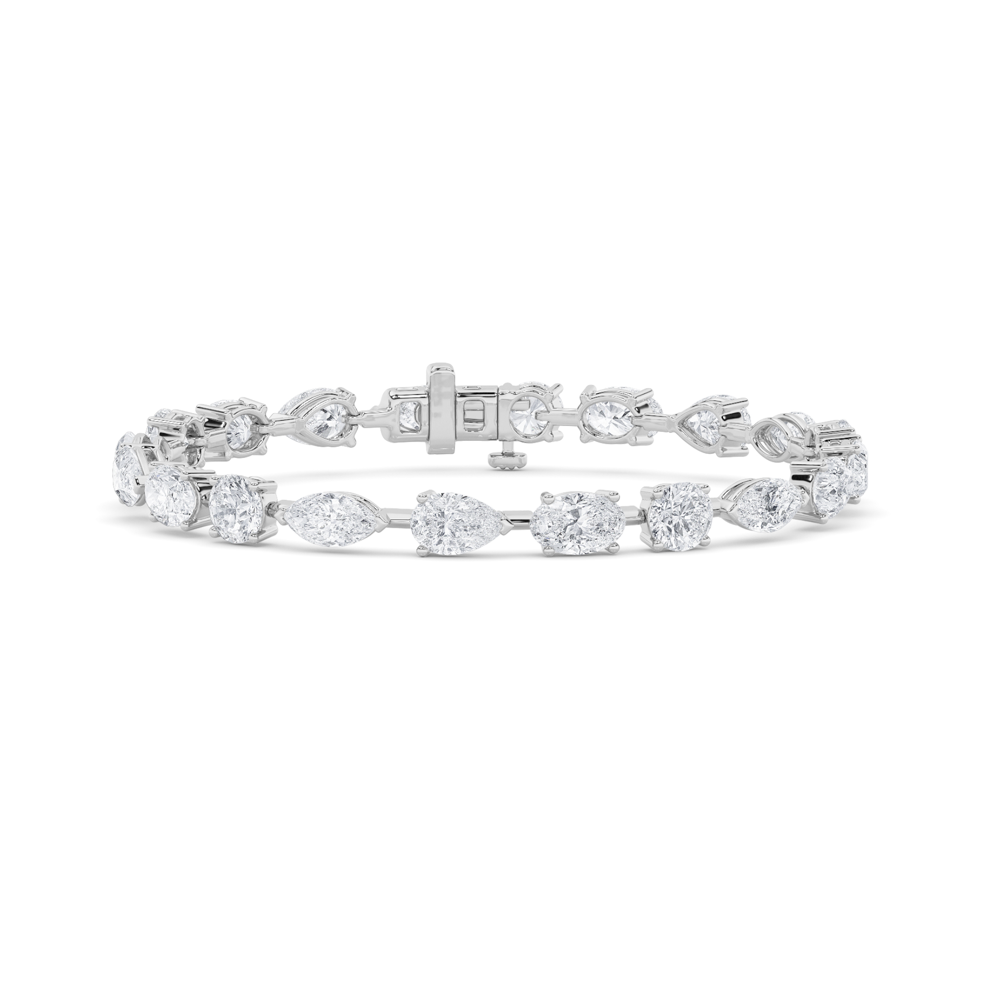 5Cttw Oval Shaped Lab Grown Diamond East & West Bracelet in 14K Gold (F/VS)