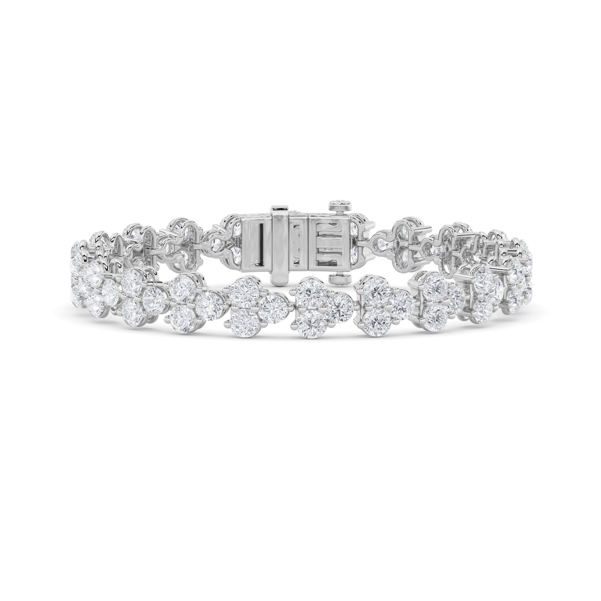 13Cttw Round Shaped Lab Grown Diamond (F/VS) Cluster Bracelet in 14K Gold
