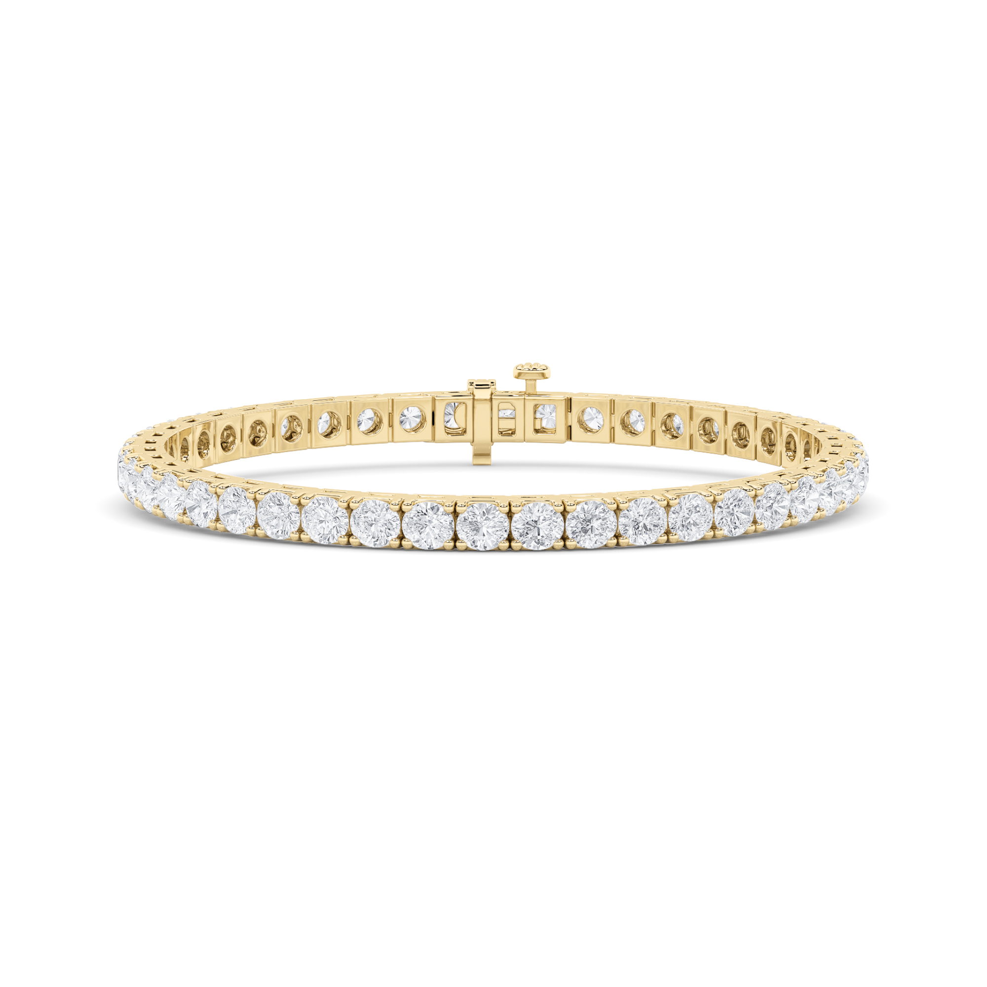 10.25Cttw Round Shaped Lab Grown Diamond (F/VS)  Bracelet in 14K Gold