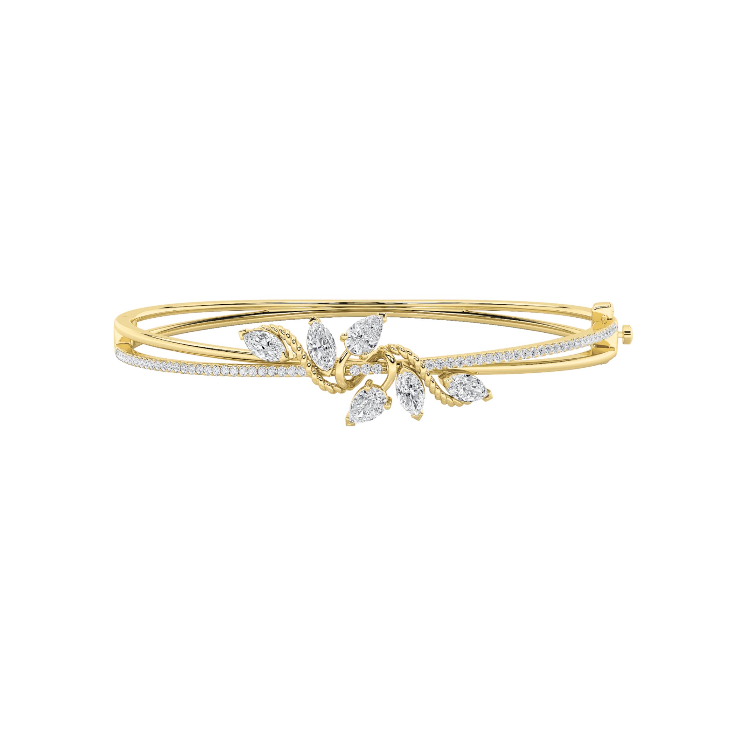 2Cttw Marquise Shaped Lab Grown Diamond (F/VS)  Bracelet in 14K Gold