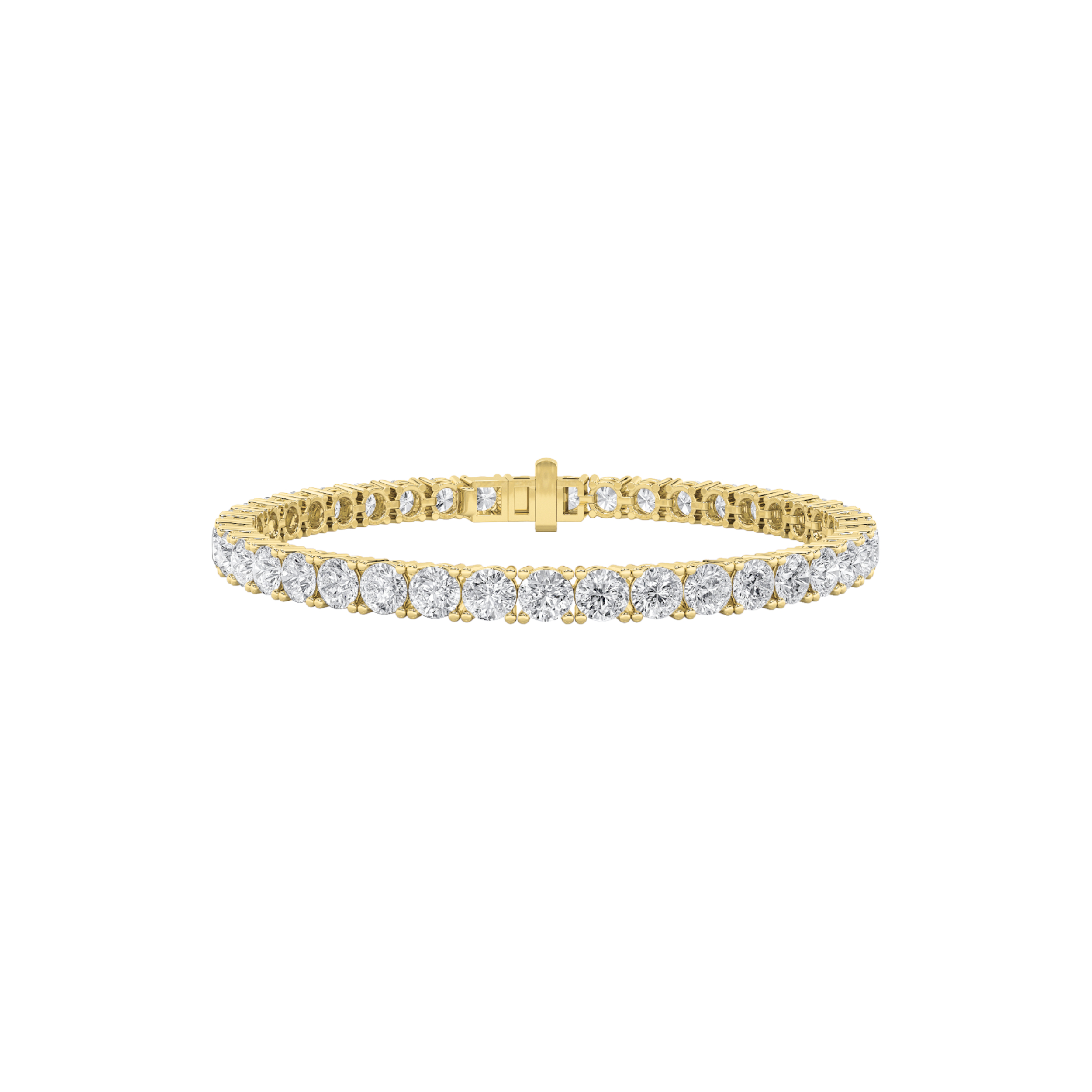 10Cttw Round Shaped Lab Grown Diamond Tennis Bracelet in 14K Gold (F/VS)