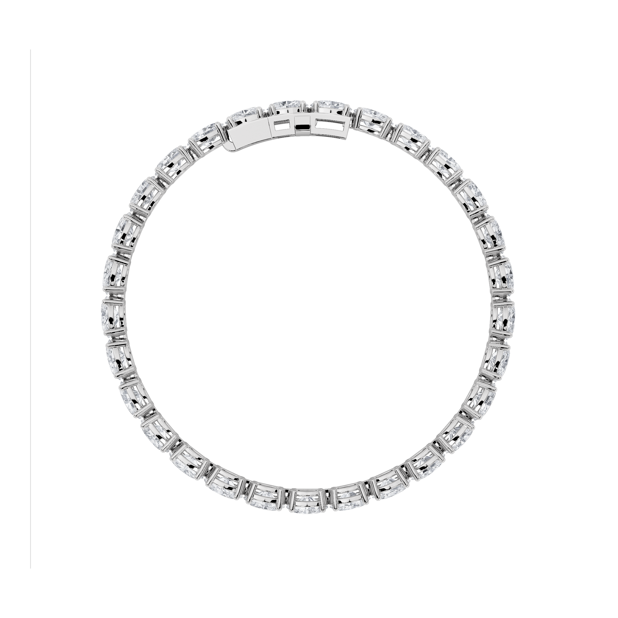 8Cttw Oval Shaped Lab Grown Diamond (F/VS) East West Line Bracelet in 14K Gold