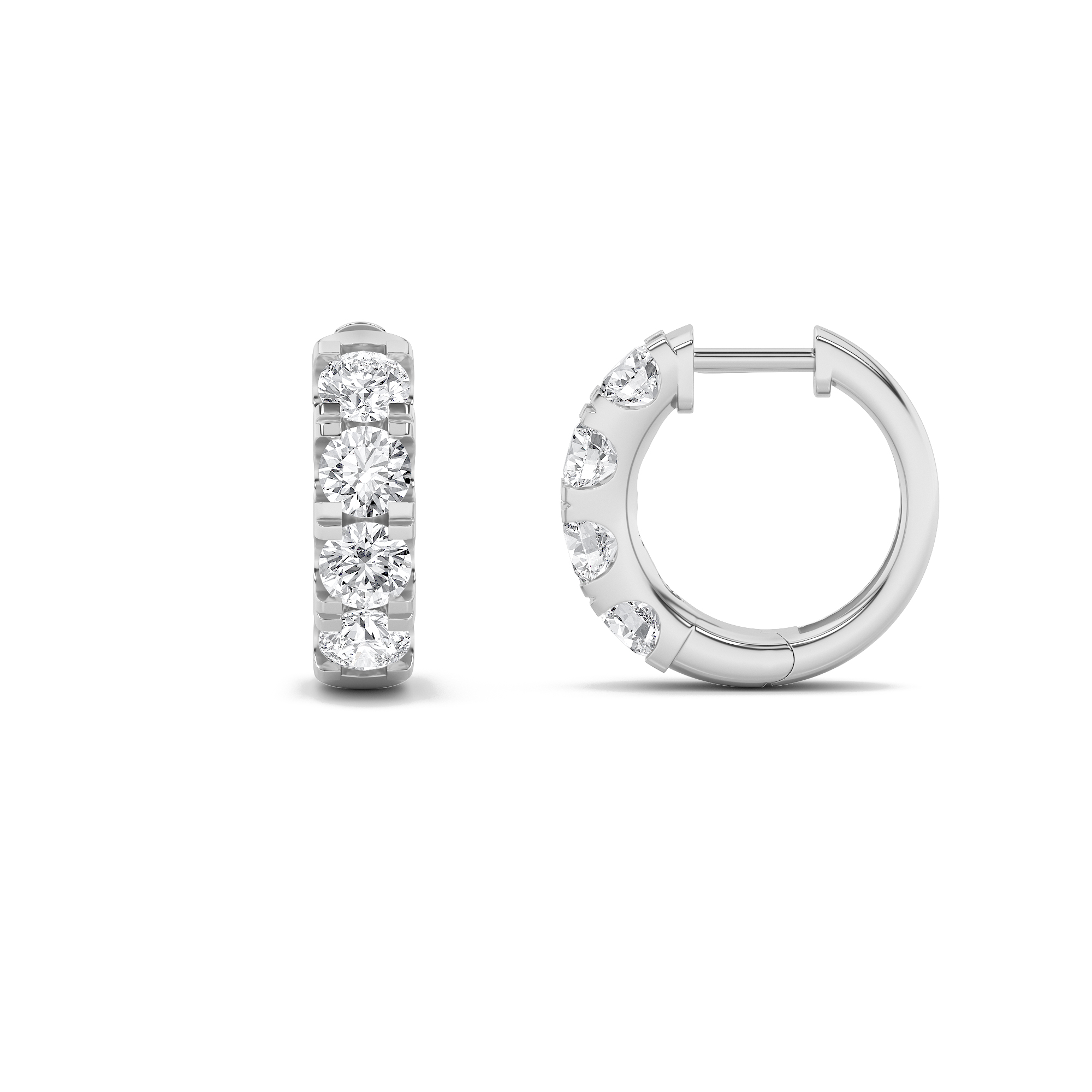 3Cttw Round Shaped Lab Grown Diamond (F/VS)  Earrings in 14K Gold
