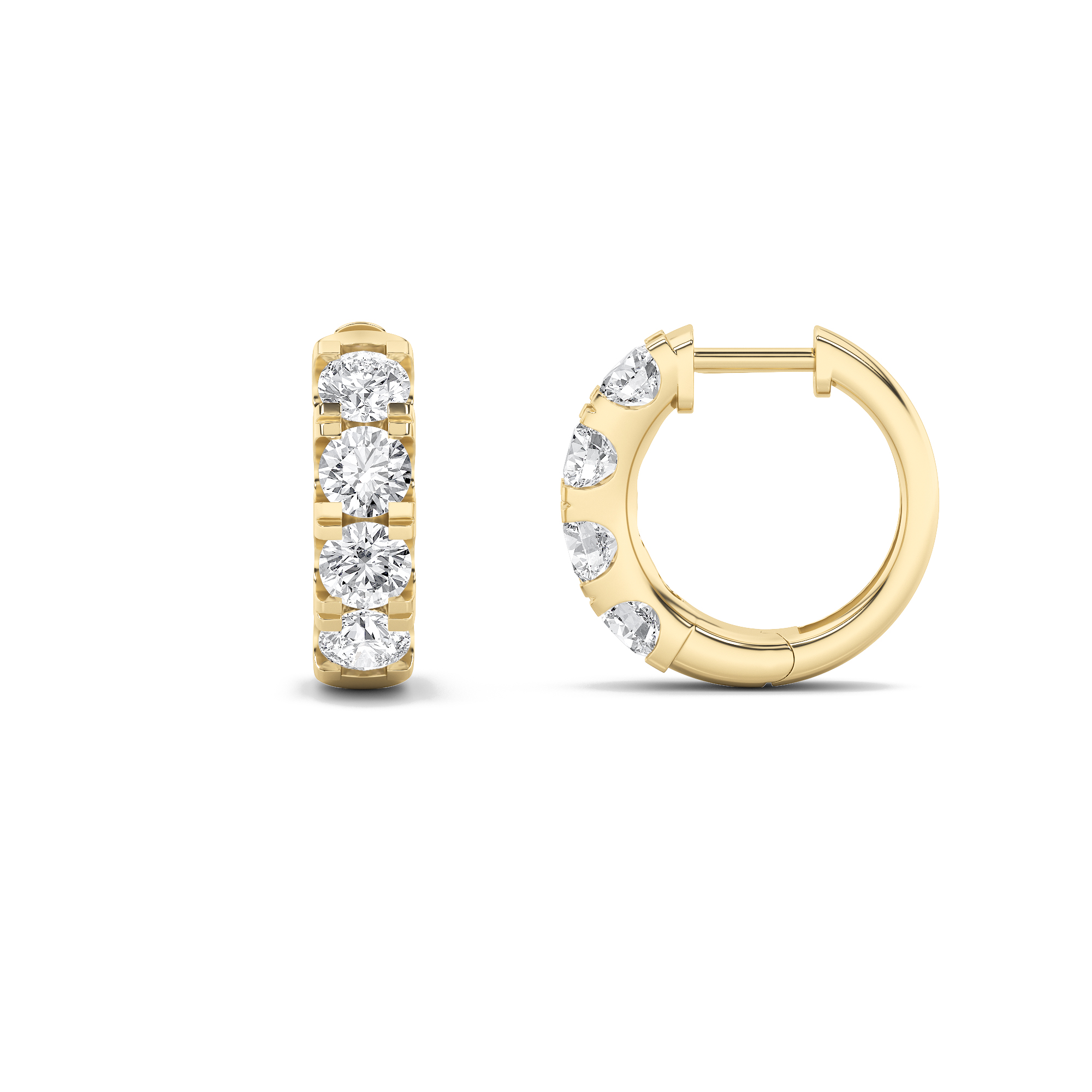 3Cttw Round Shaped Lab Grown Diamond (F/VS)  Earrings in 14K Gold