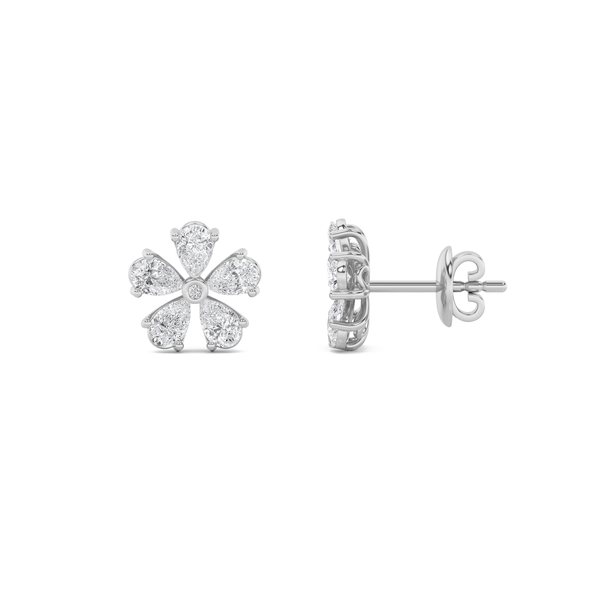 2.5Cttw Pear Shaped Lab Grown Diamond (F/VS) Fashion Earrings in 14K Gold