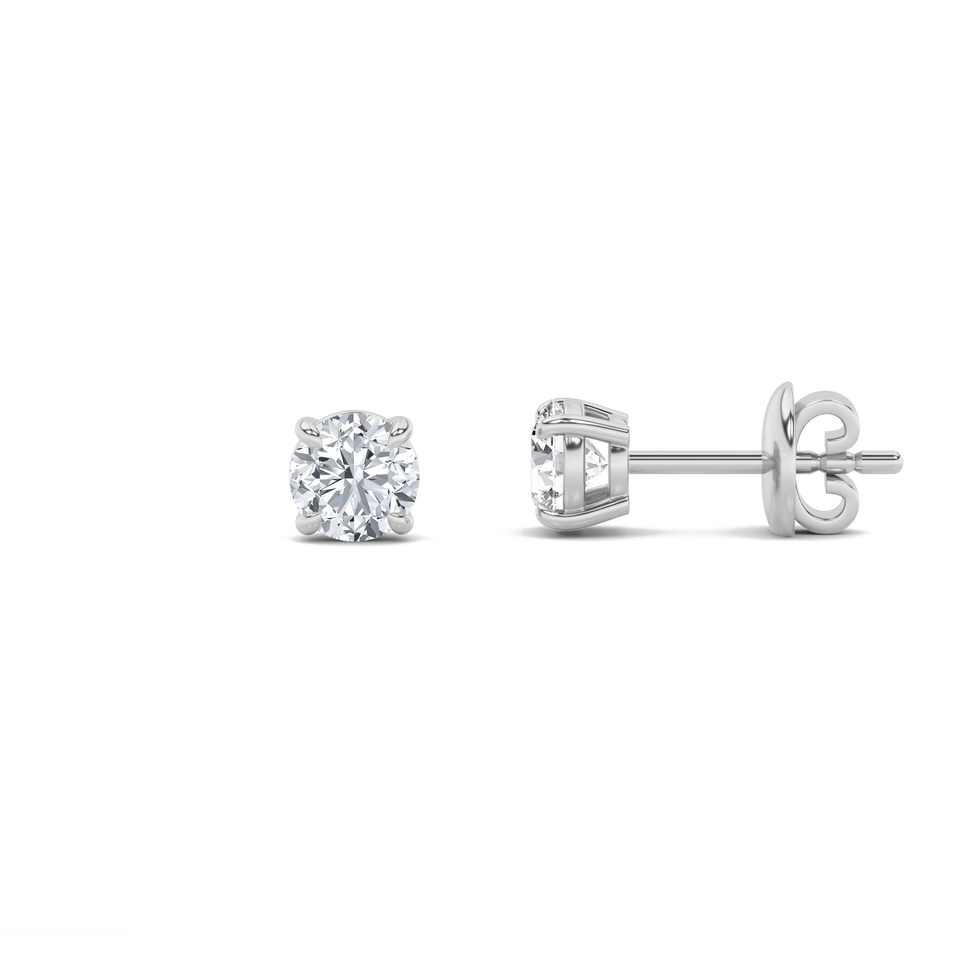 0.25Cttw Round Shaped Lab Grown Diamond (F/VS) Stud Earrings in 14K Gold