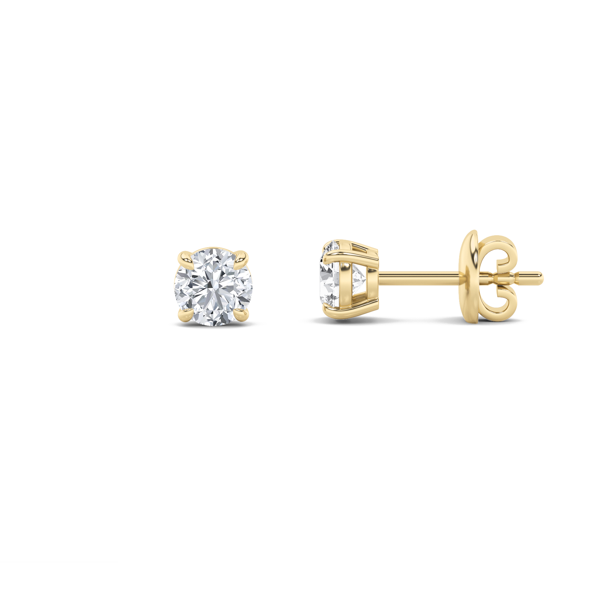0.25Cttw Round Shaped Lab Grown Diamond (F/VS) Stud Earrings in 14K Gold