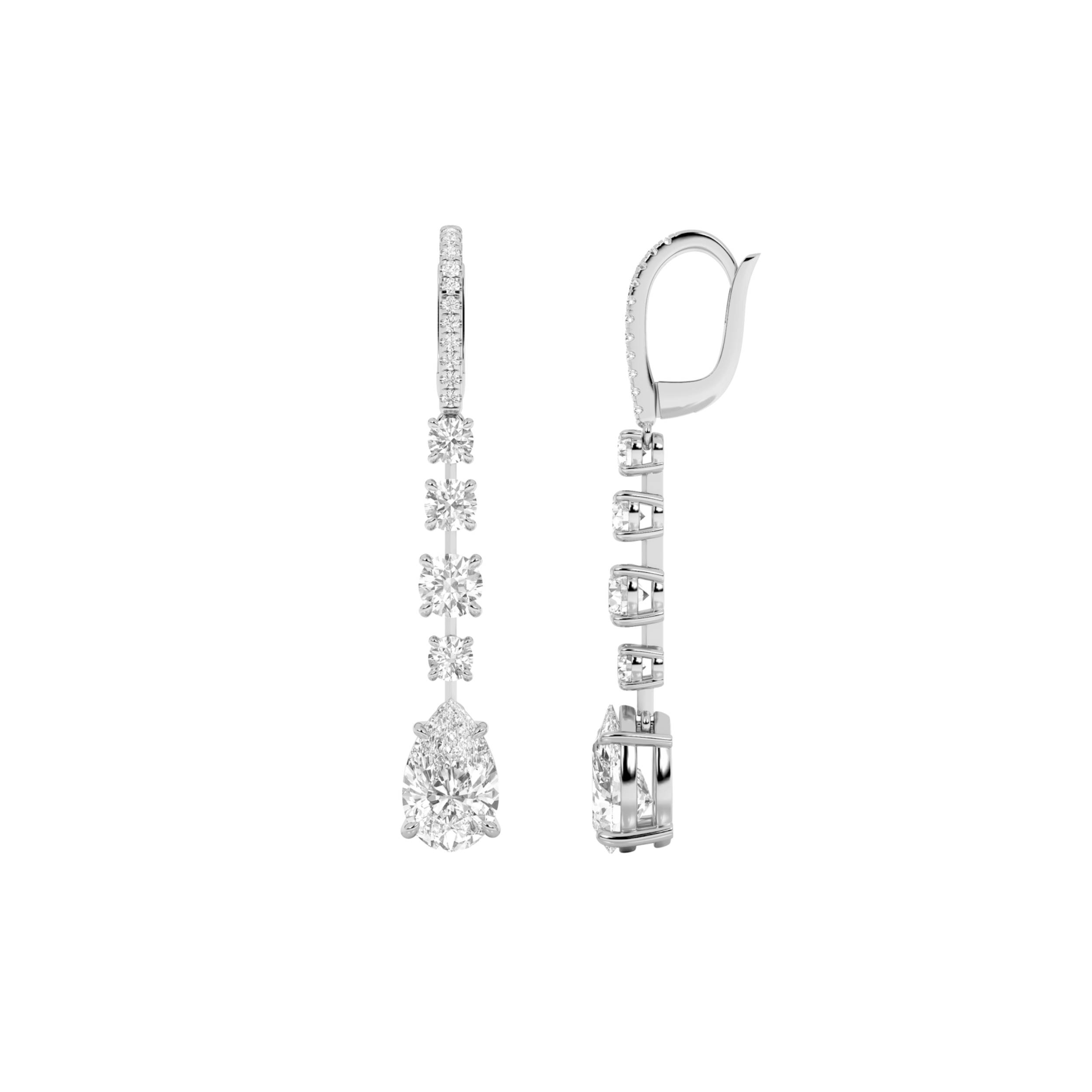 4.5Cttw Pear Shaped Lab Grown Diamond (F/VS) Dangle Earrings in 14K Gold