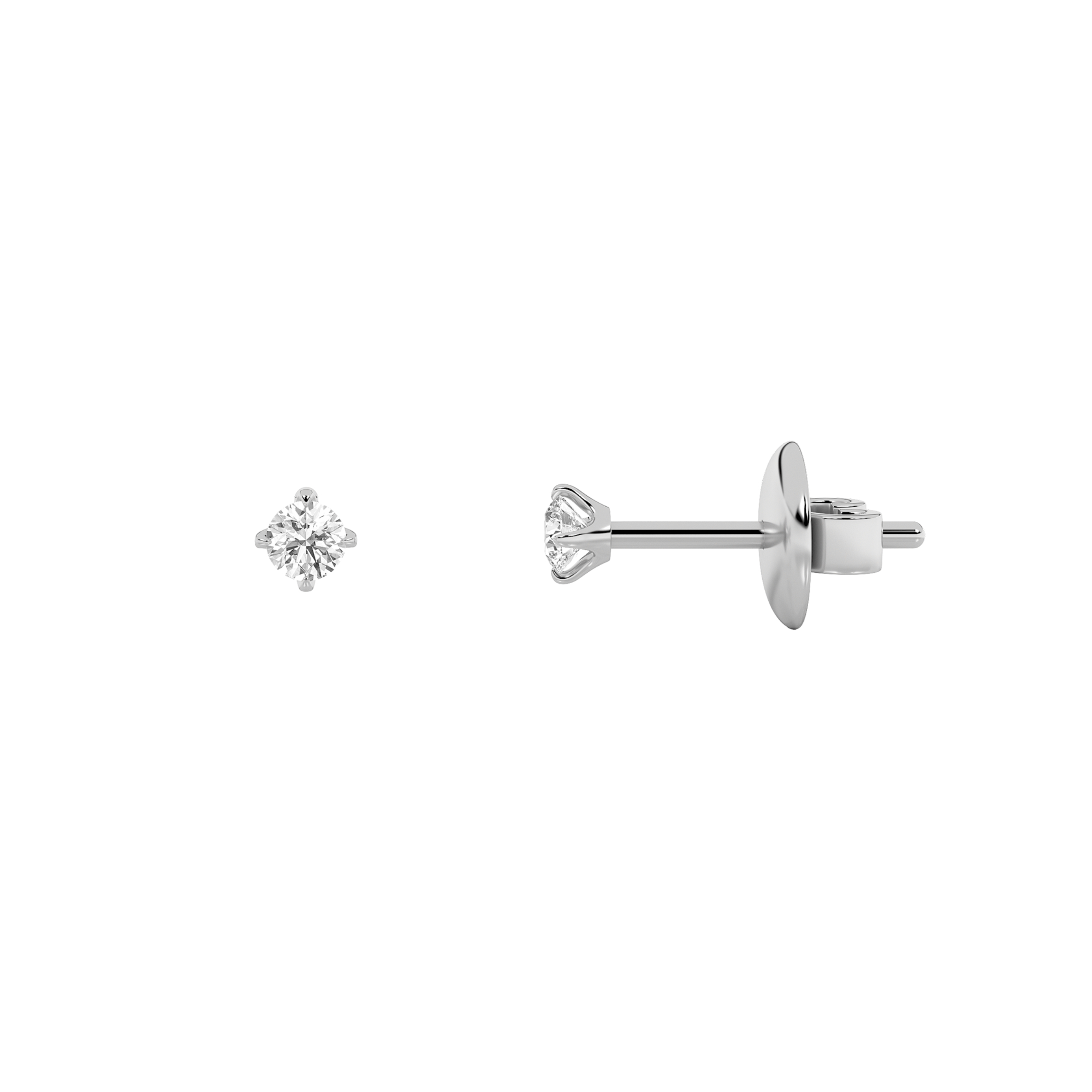 0.25Cttw Round Shaped Lab Grown Diamond (F/VS) Stud Earrings in 14K Gold