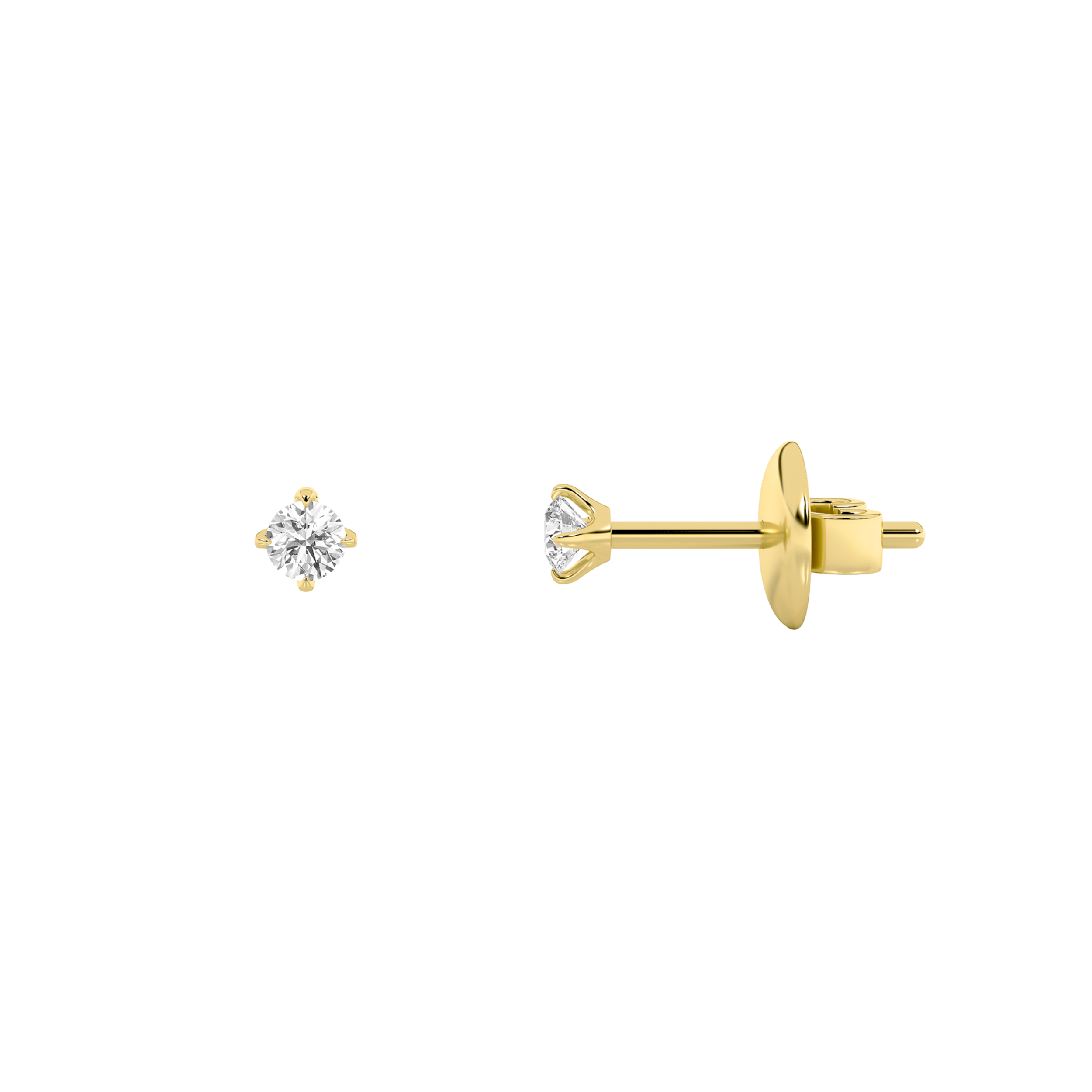0.25Cttw Round Shaped Lab Grown Diamond (F/VS) Stud Earrings in 14K Gold