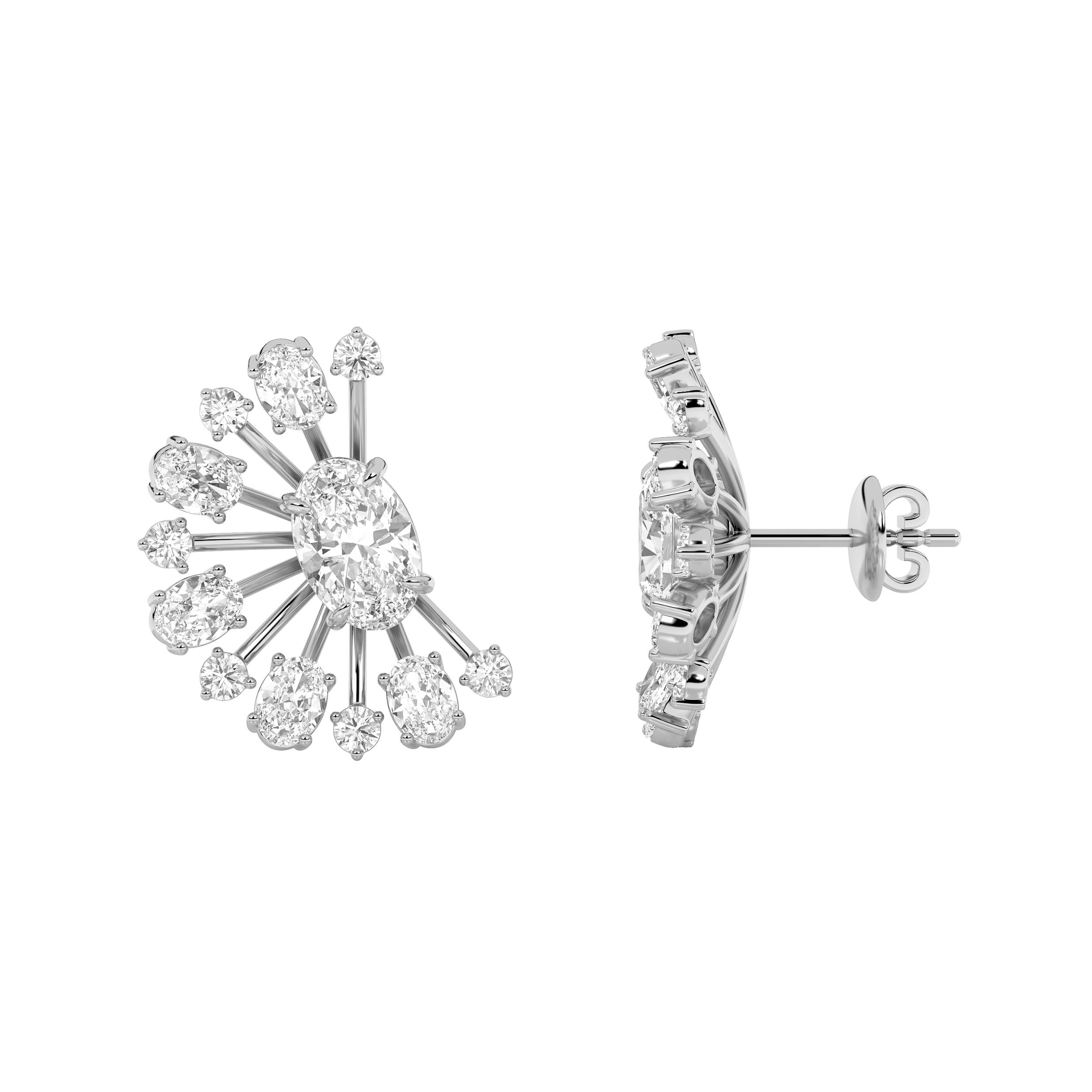 4.5Cttw Oval Shaped Lab Grown Diamond (F/VS) Astralis Earrings in 14K Gold