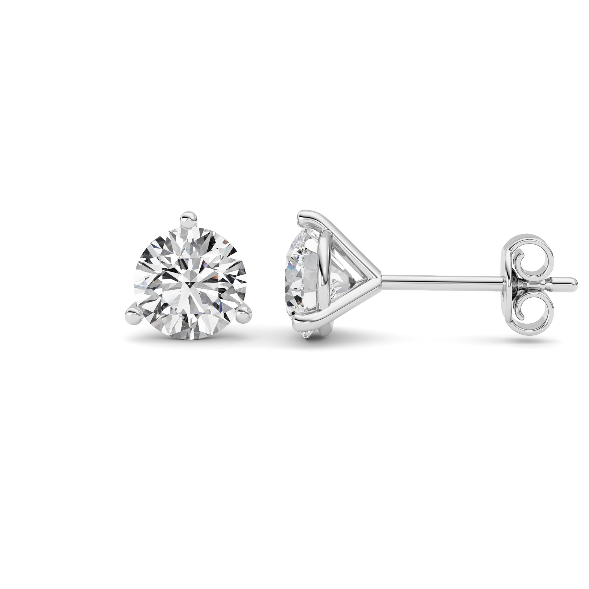 1.50 CT Round Diamond Earring in 14K White Gold