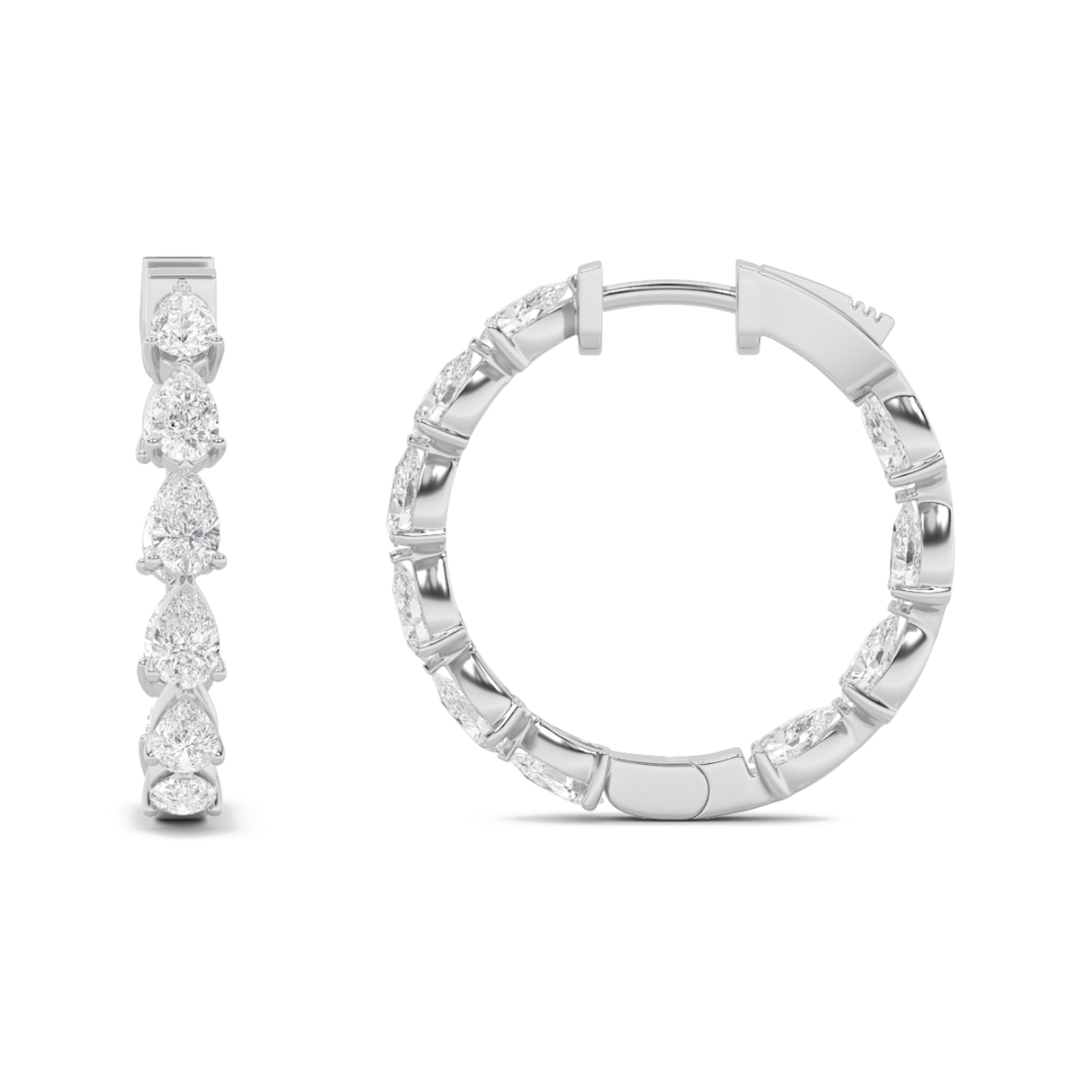 4Cttw Pear Shaped Lab Grown Diamond (F/VS)  Earrings in 14K Gold