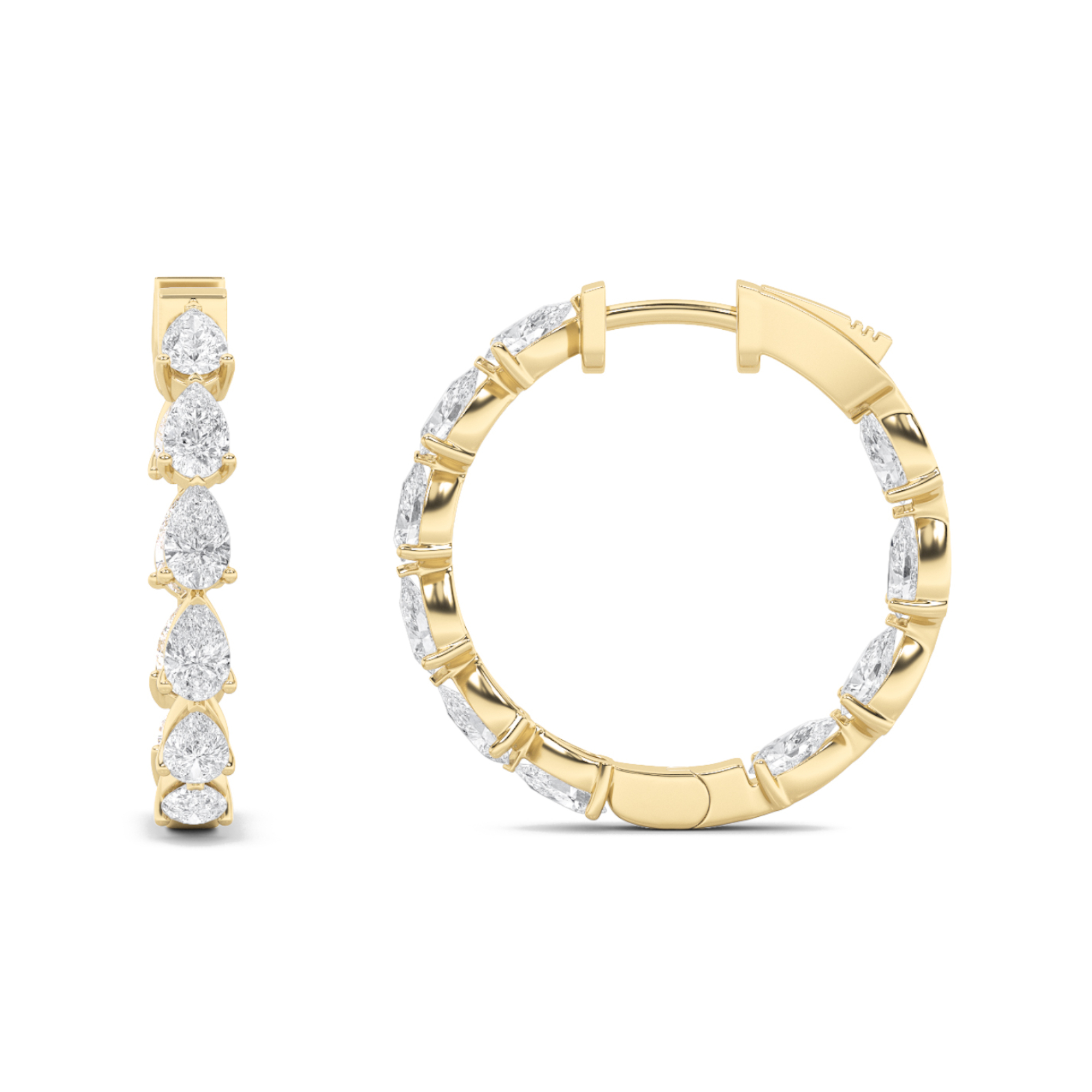 4Cttw Pear Shaped Lab Grown Diamond (F/VS)  Earrings in 14K Gold