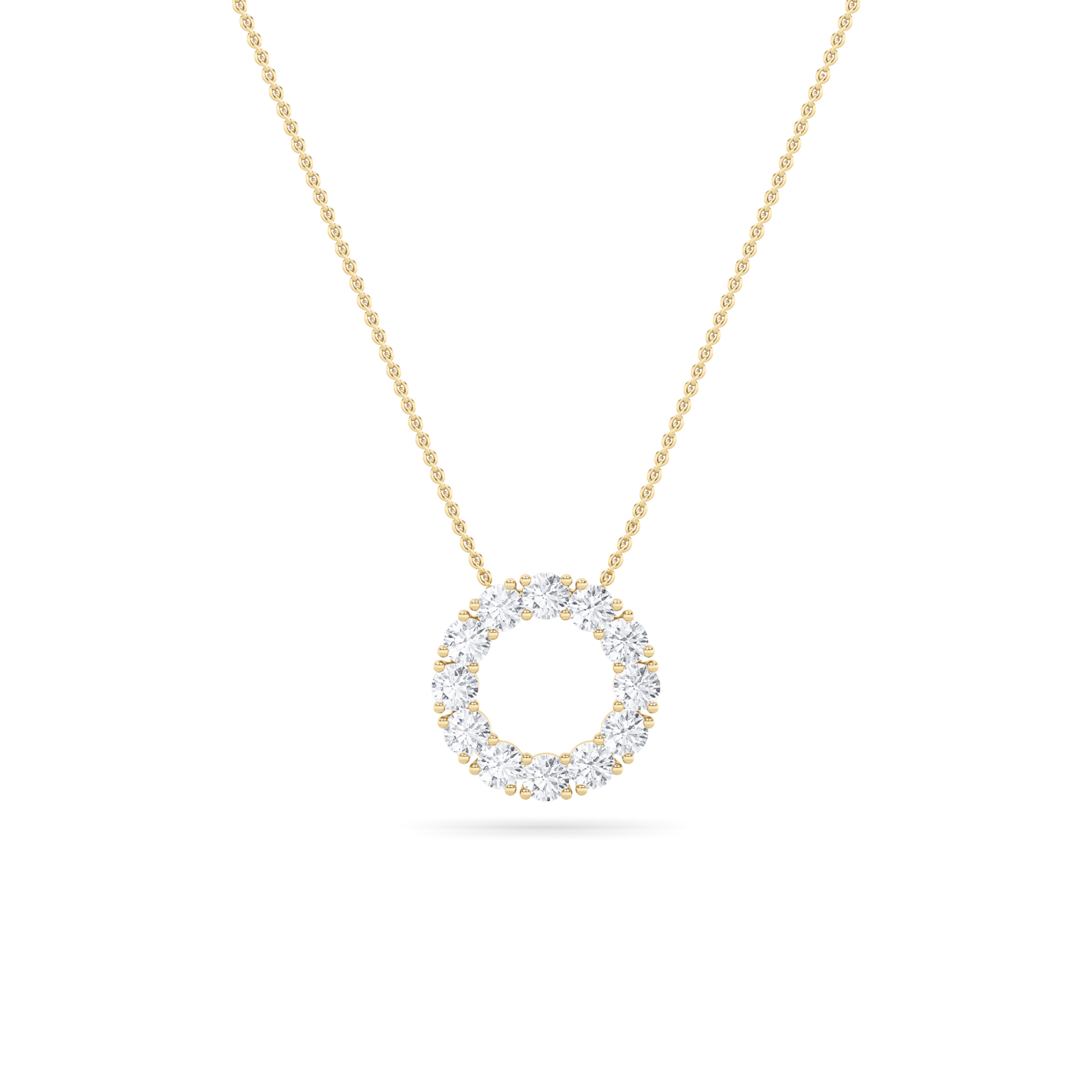 2Cttw Round Shaped Lab Grown Diamond (F/VS) Circle Pendant in 14K Gold