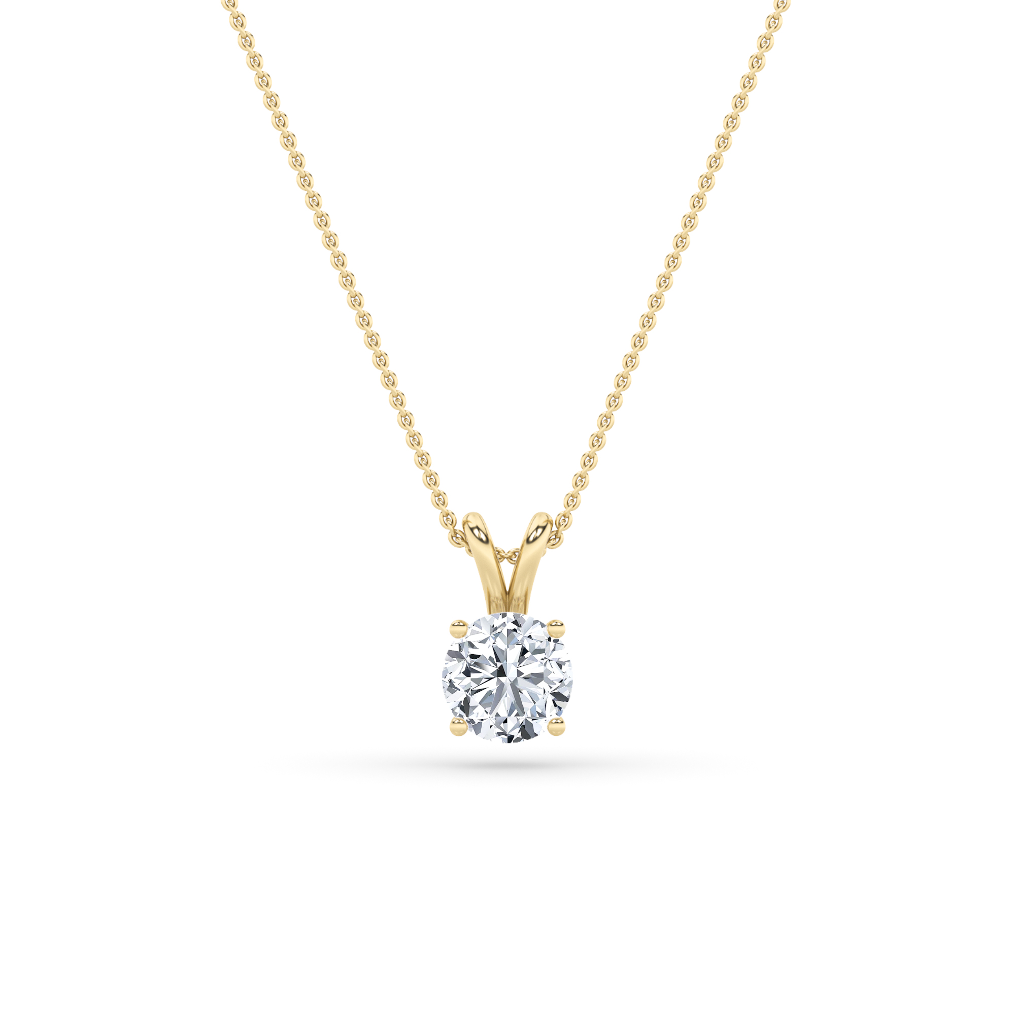 3Cttw Round Shaped Lab Grown Diamond (F/VS) Split Bale Solitaire Pendant in 14K Gold