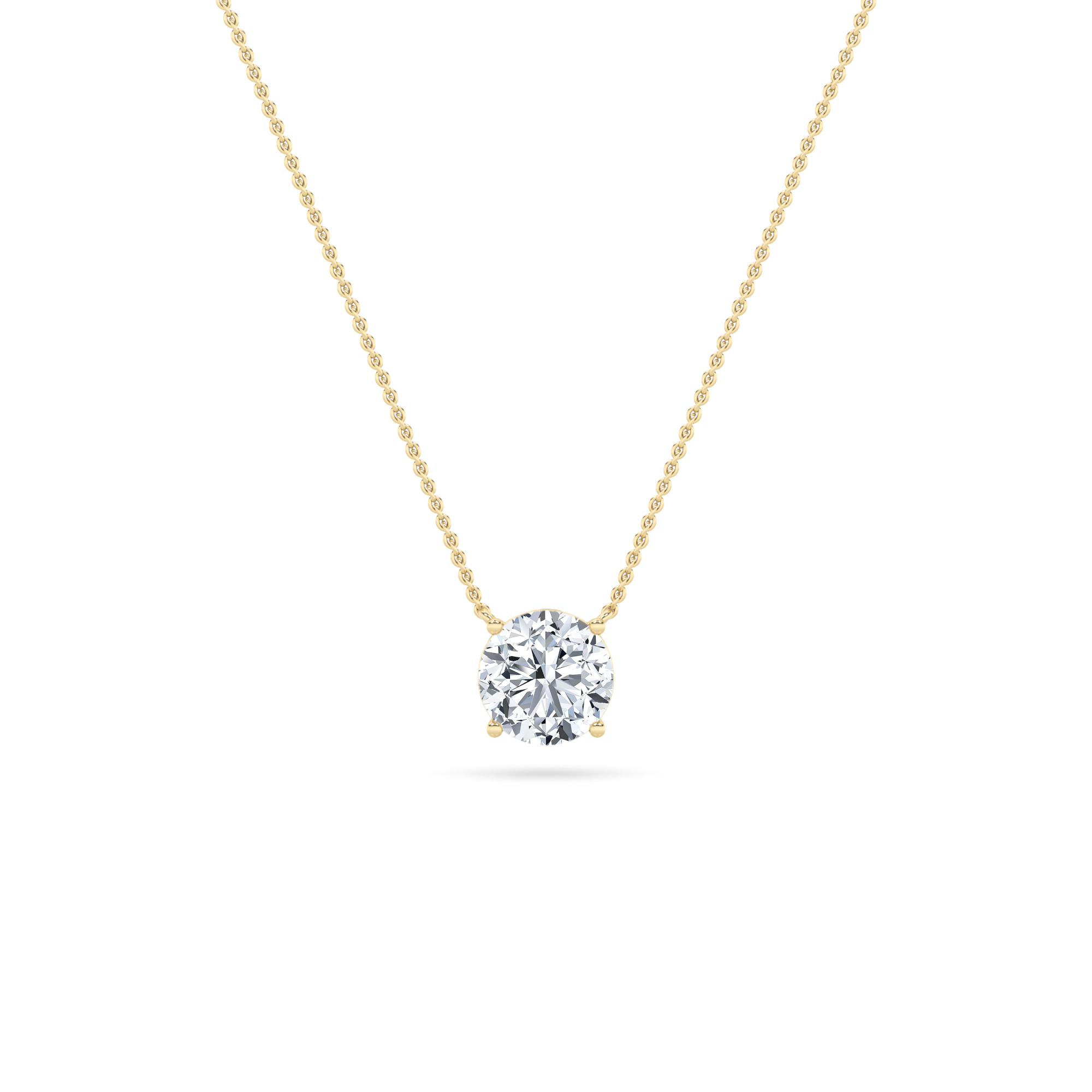 0.25Cttw Round Shaped Lab Grown Diamond (F/VS) Solitaire Necklace in 14K Gold