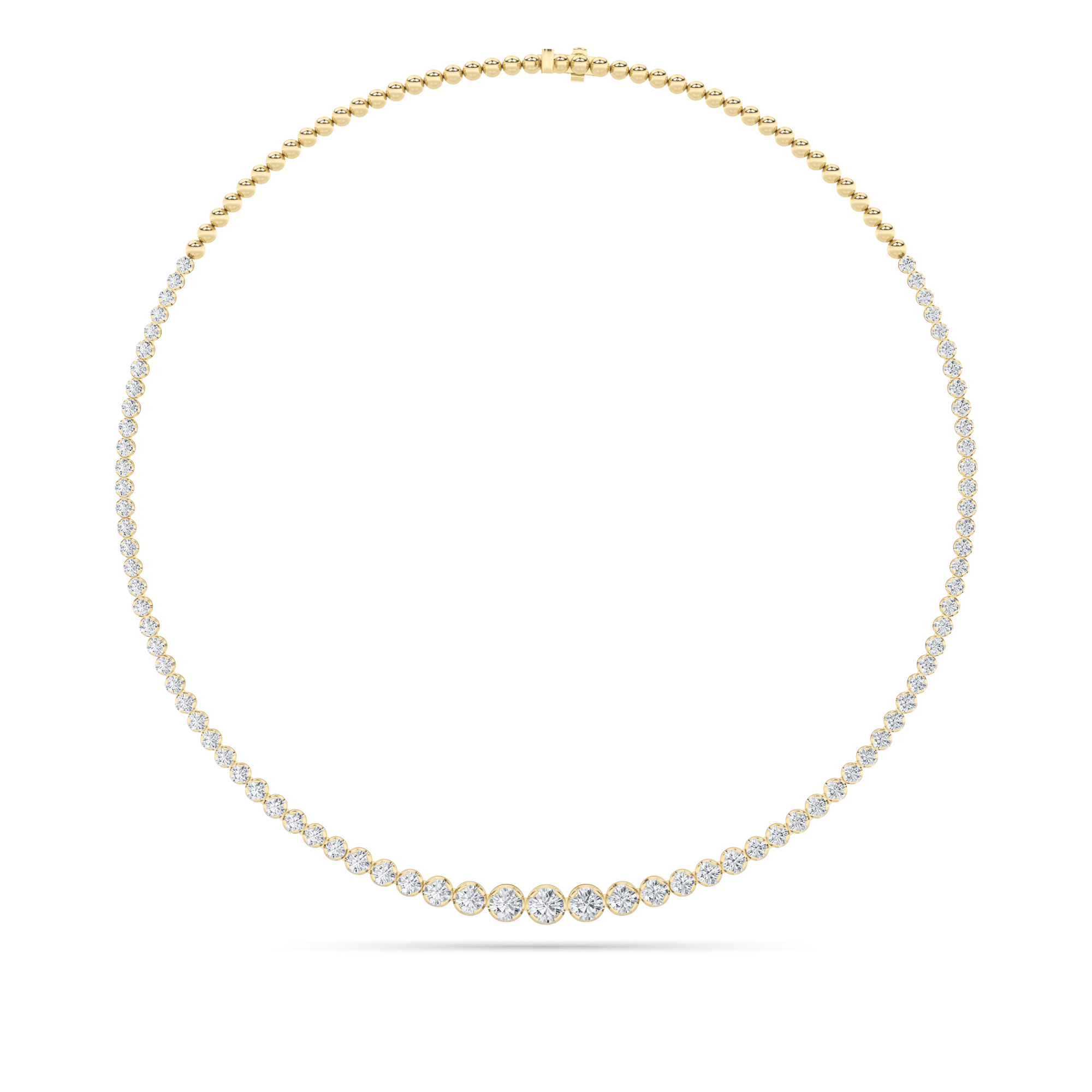 7Cttw Round Shaped Lab Grown Diamond (F/VS) Graduating Half  Riviera Necklace in 14K Gold