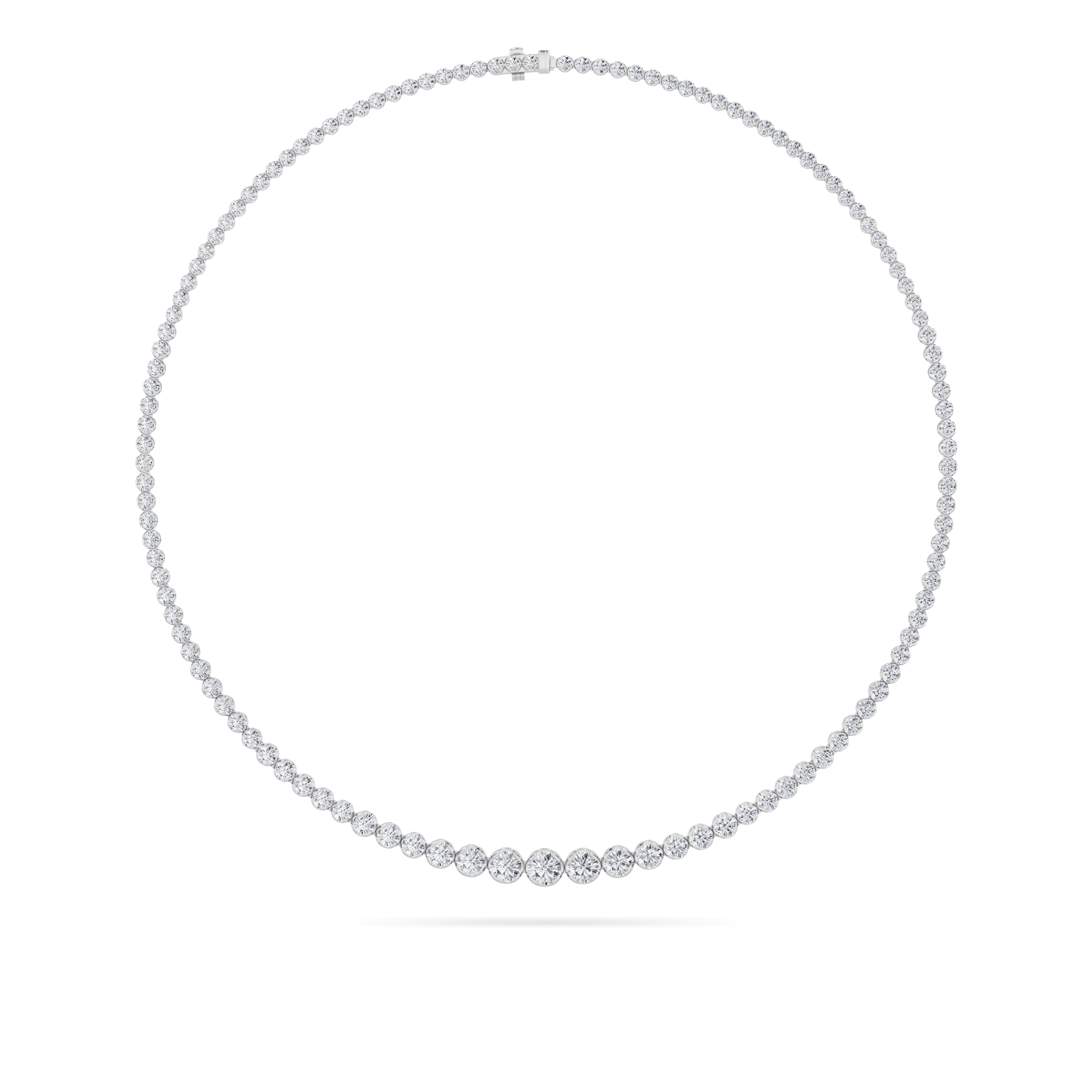 7Cttw Round Shaped Lab Grown Diamond (F/VS) Graduating Half Riviera Necklace in 14K Gold
