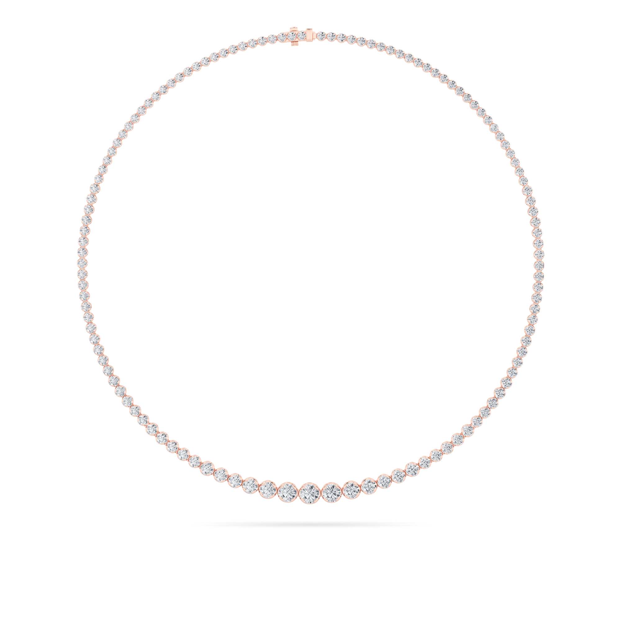 7Cttw Round Shaped Lab Grown Diamond (F/VS) Graduating Half Riviera Necklace in 14K Gold