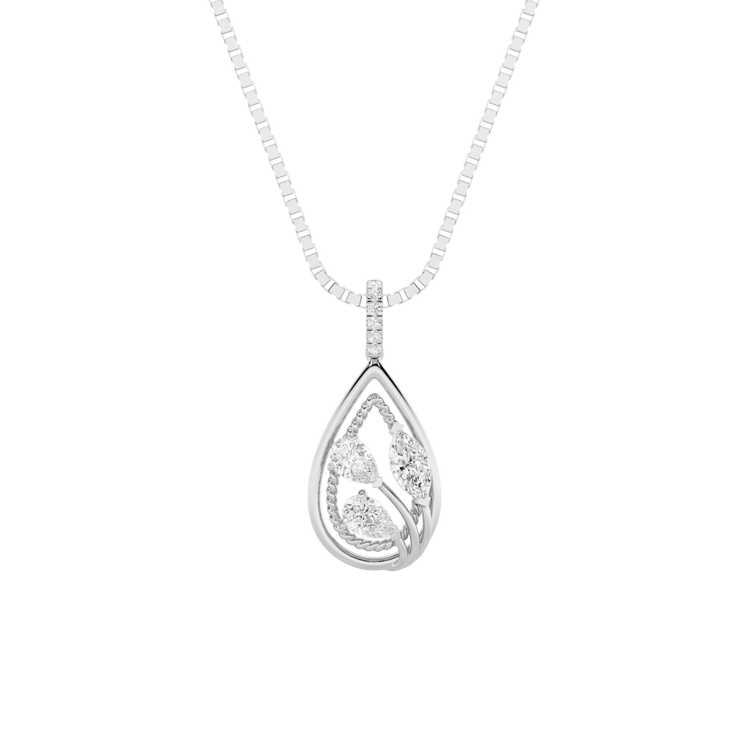 1Cttw Marquise Shaped Lab Grown Diamond (F/VS)  Pendant in 14K Gold