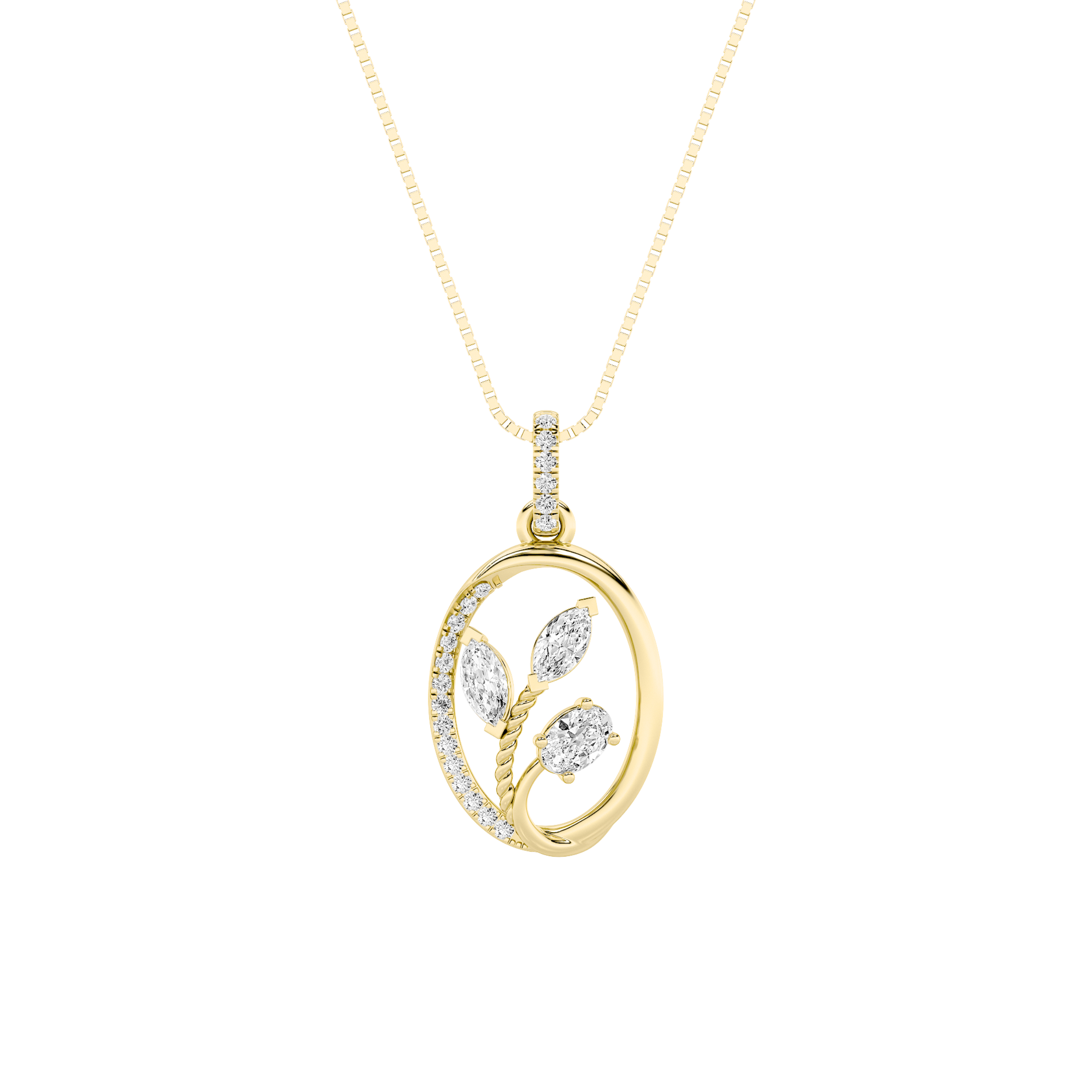 1Cttw Oval Shaped Lab Grown Diamond (F/VS)  Pendant in 14K Gold