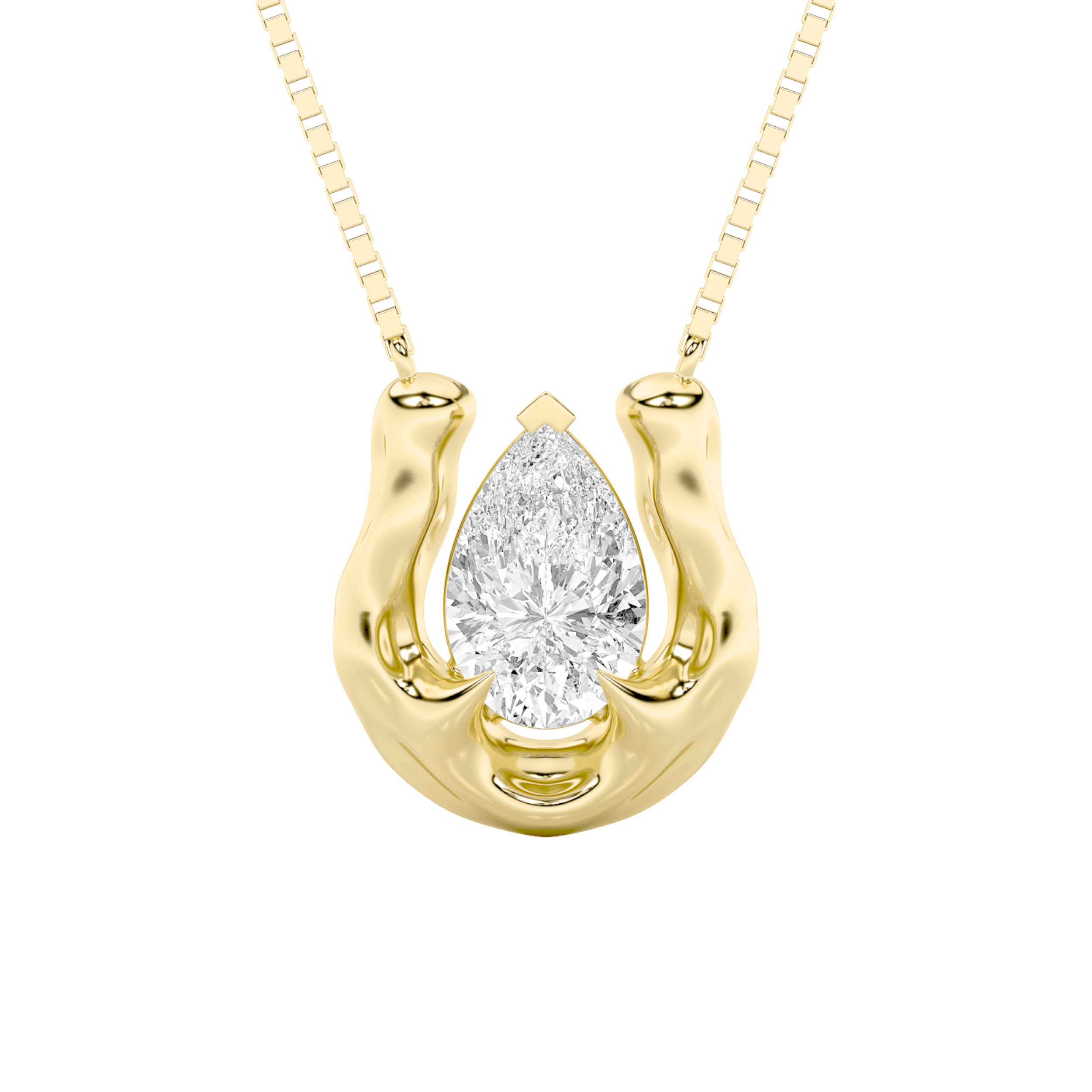 1Cttw Pear Shaped Lab Grown Diamond (F/VS)  Necklace in 14K Gold