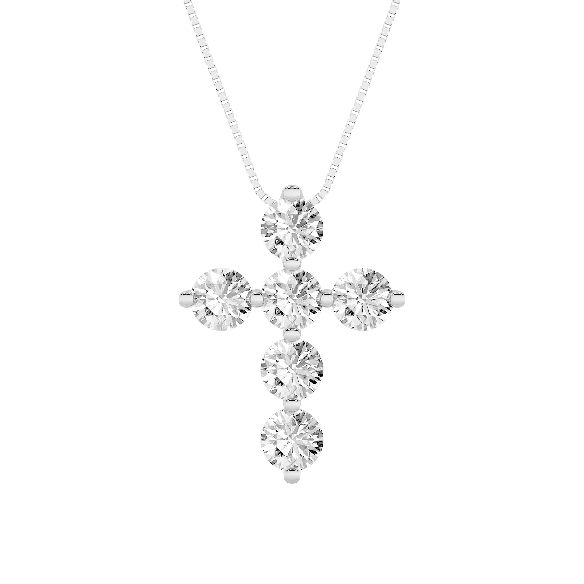 1.5Cttw Round Shaped Lab Grown Diamond (F/VS) Cross Pendant in 14K Gold