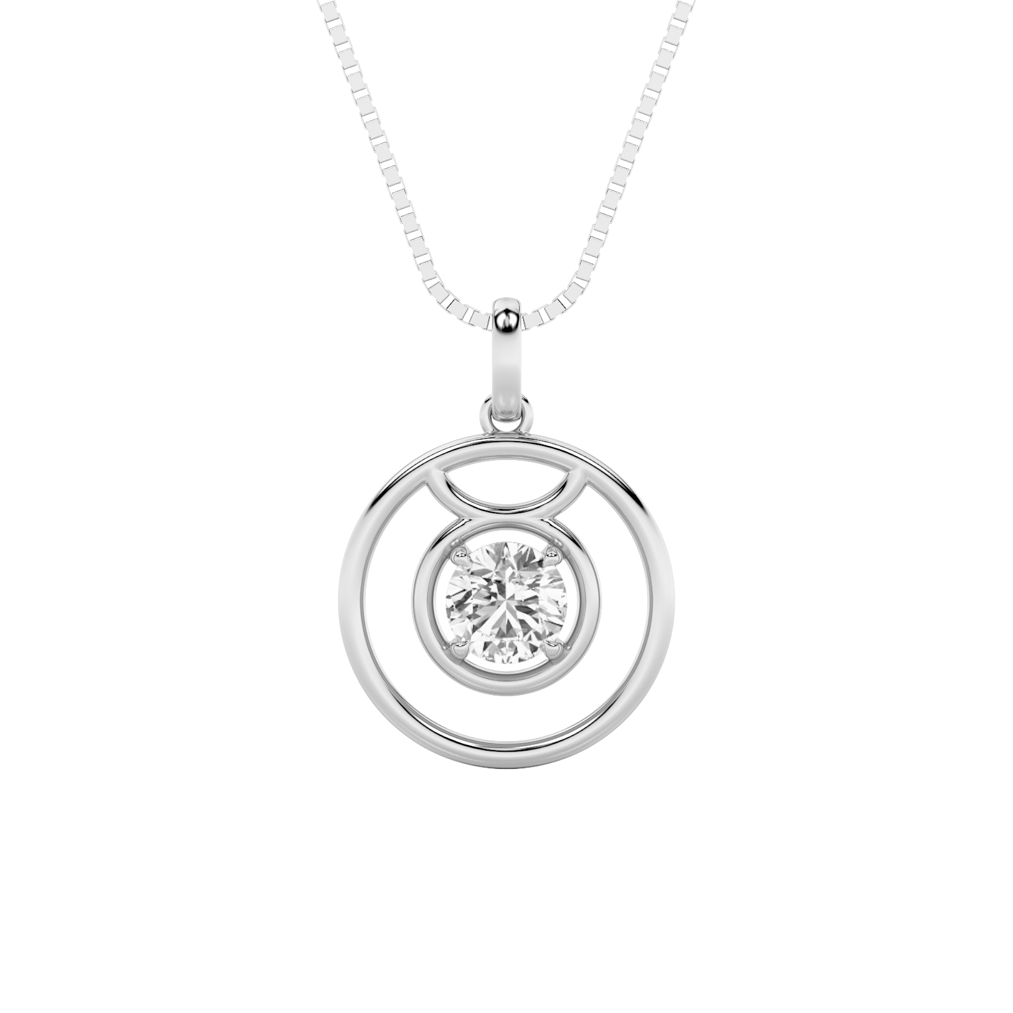 1Cttw Round Shaped Lab Grown Diamond (F/VS) Zodiac  Pendant in 14K Gold