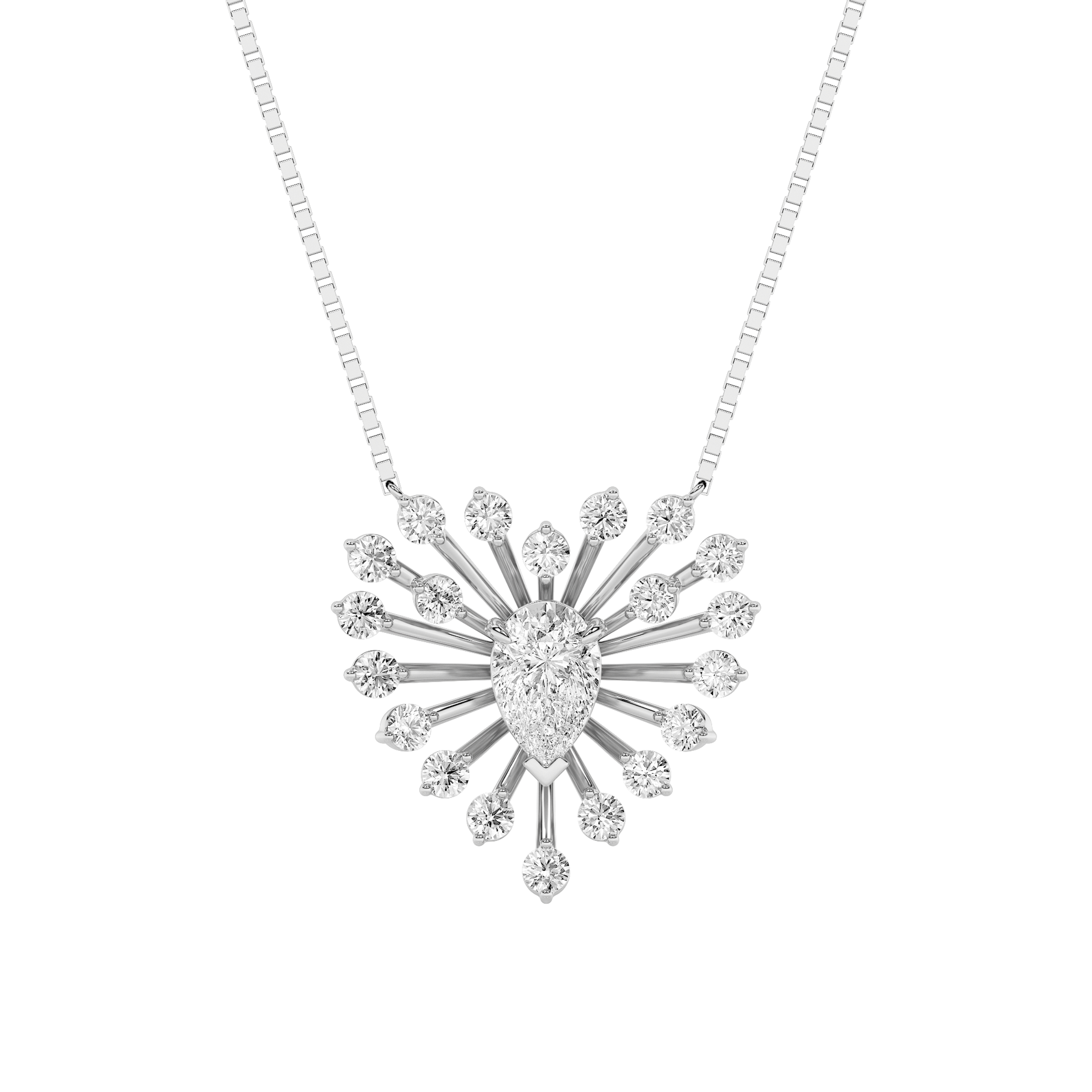 1.5Cttw Pear Shaped Lab Grown Diamond (F/VS) Astralis Necklace in 14K Gold