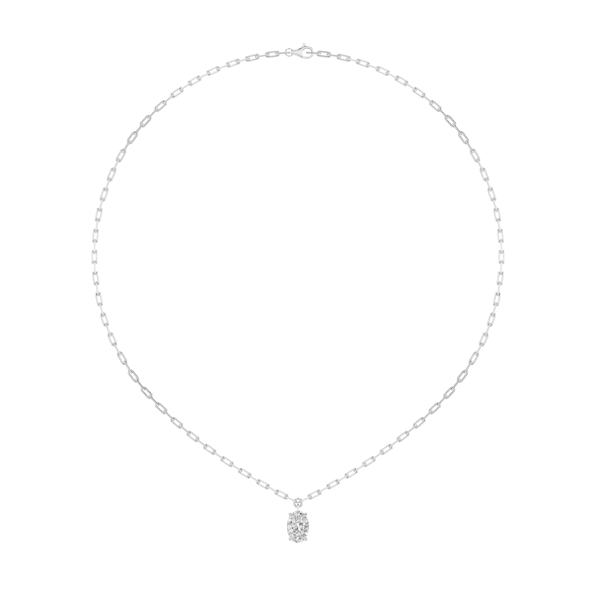 2Cttw Oval Shaped Lab Grown Diamond (F/VS) Strata Chic Collection Necklace in 14K Gold