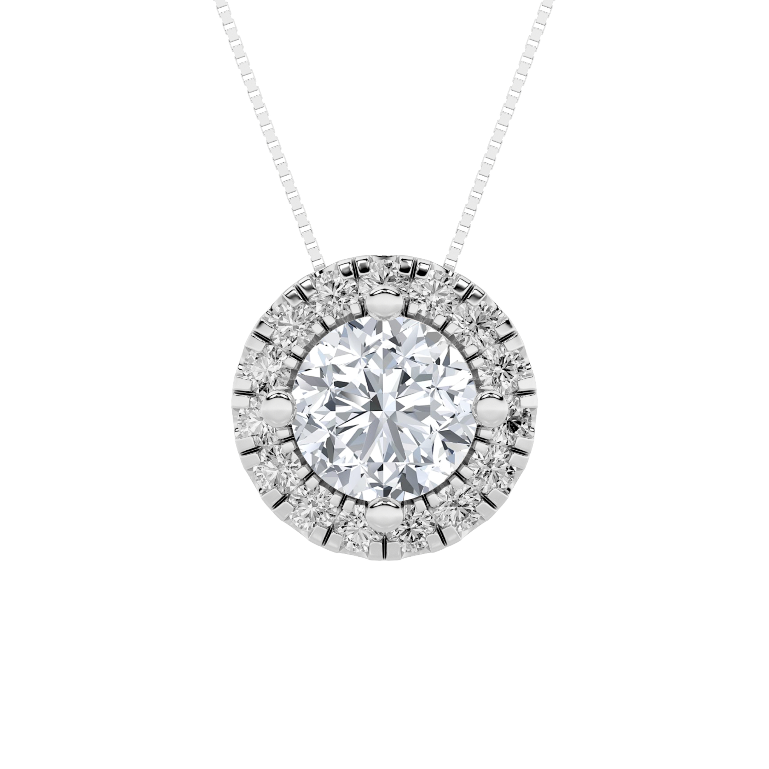 1.25Cttw Round Shaped Lab Grown Diamond (F/VS)  Pendant in 14K Gold