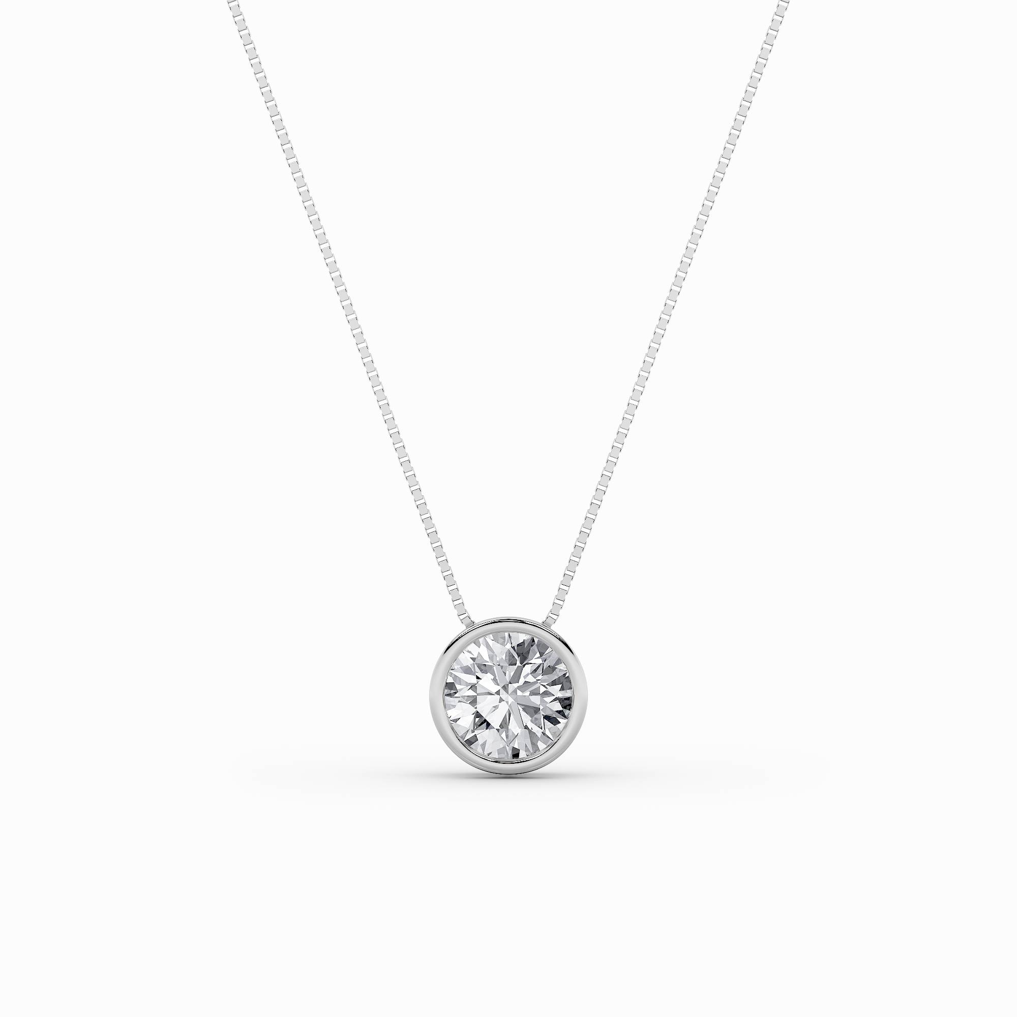 2Cttw Round Shaped Lab Grown Diamond (F/VS) Solitaire Pendant in 14K Gold