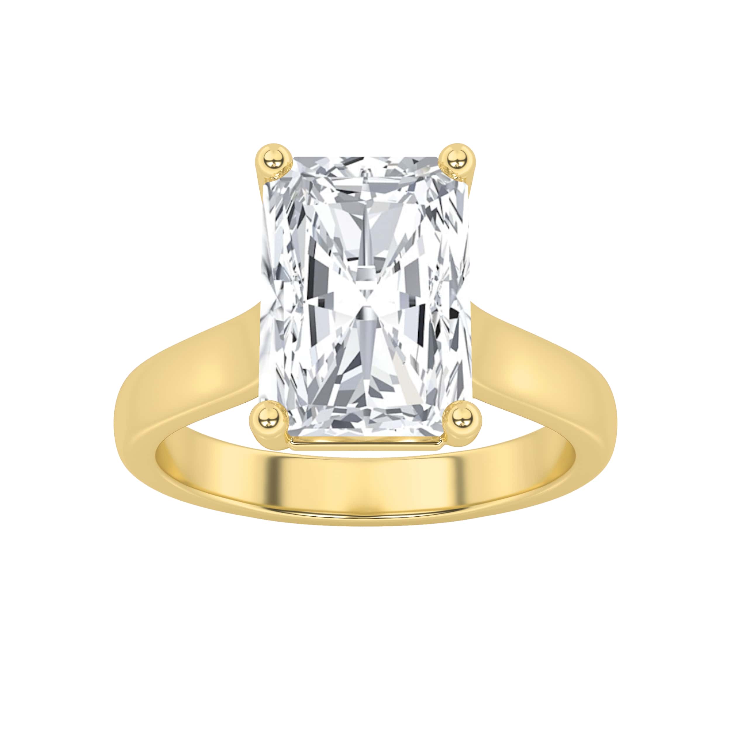 1Cttw Radiant Shaped Lab Grown Diamond (F/VS)  Ring in 14K Gold