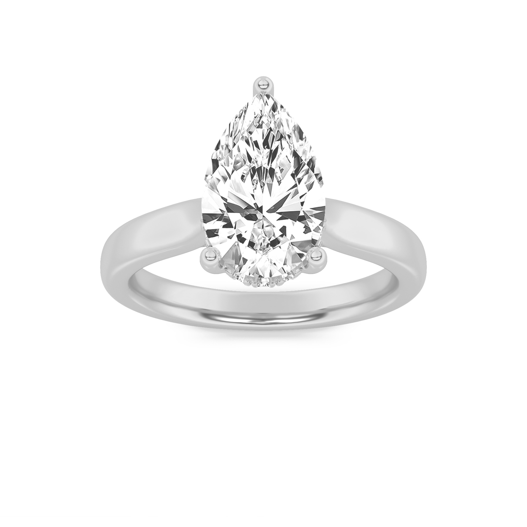 1Cttw Elongated Cushion Shaped Lab Grown Diamond (F/VS) Hidden Halo Cathedral Shank Engagement Ring in 14K Gold