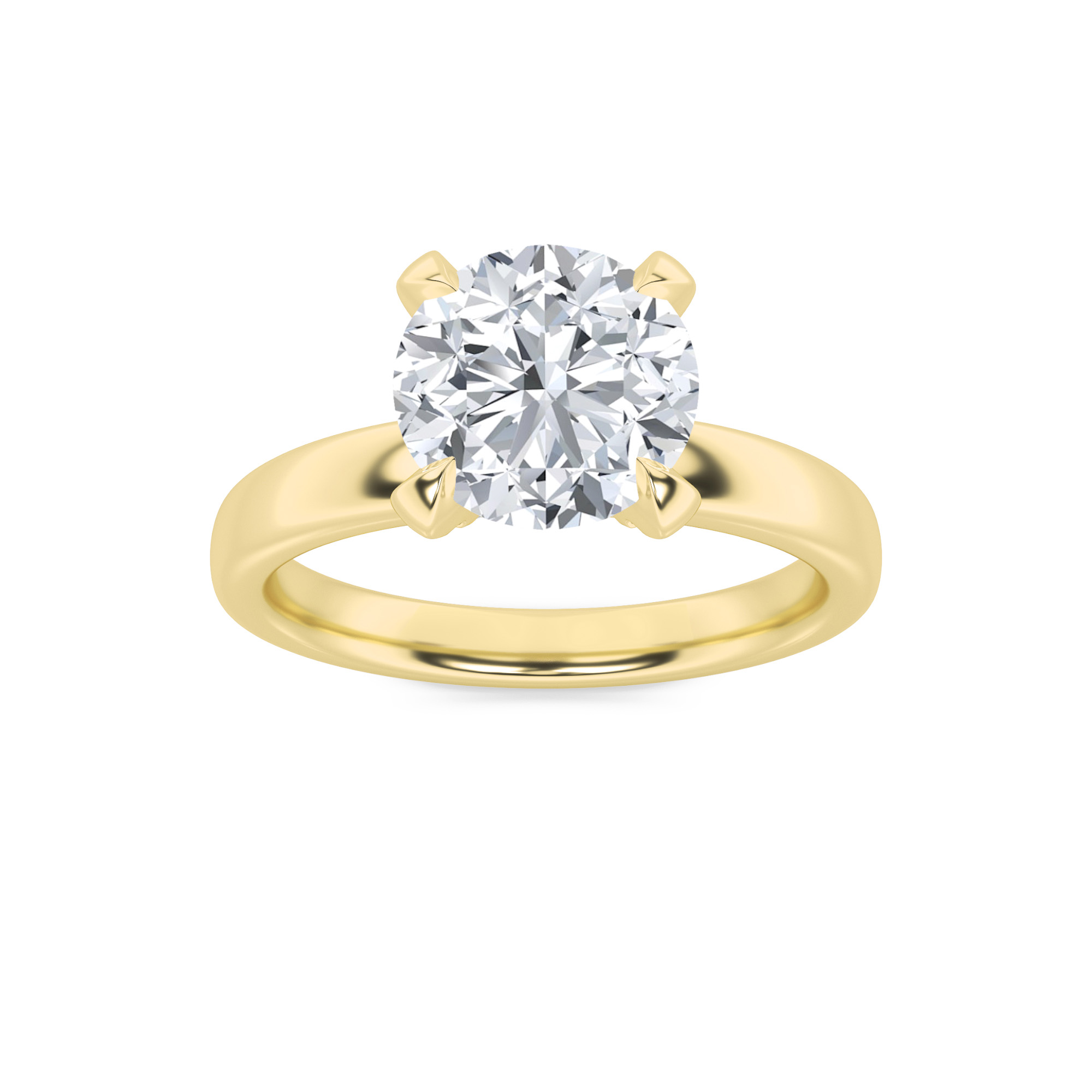 2Cttw Round Shaped Lab Grown Diamond (F/VS) Hidden Halo Petite Shank  Ring in 14K Gold