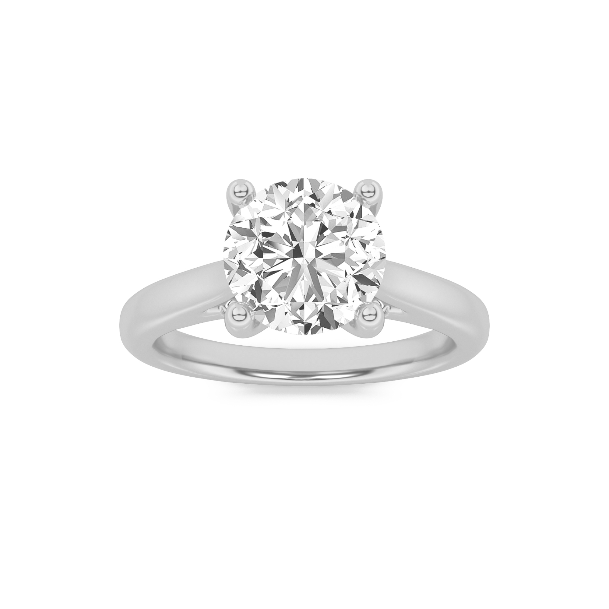 2Cttw Round Shaped Lab Grown Diamond (F/VS) Accented Enagement Ring in 14K Gold