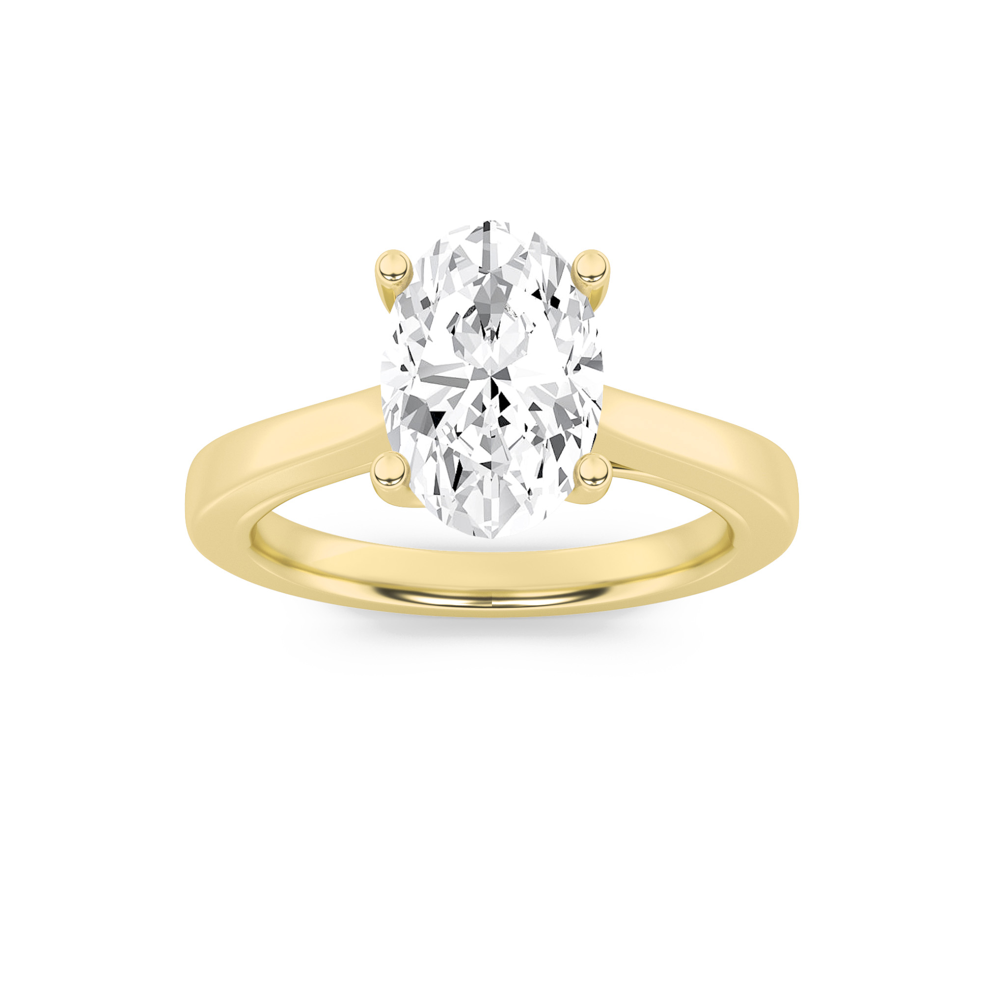3Cttw Oval Shaped Lab Grown Diamond (F/VS) Two Tone Twisted Basket Cathedral Shank Solitaire Ring in 14K Gold