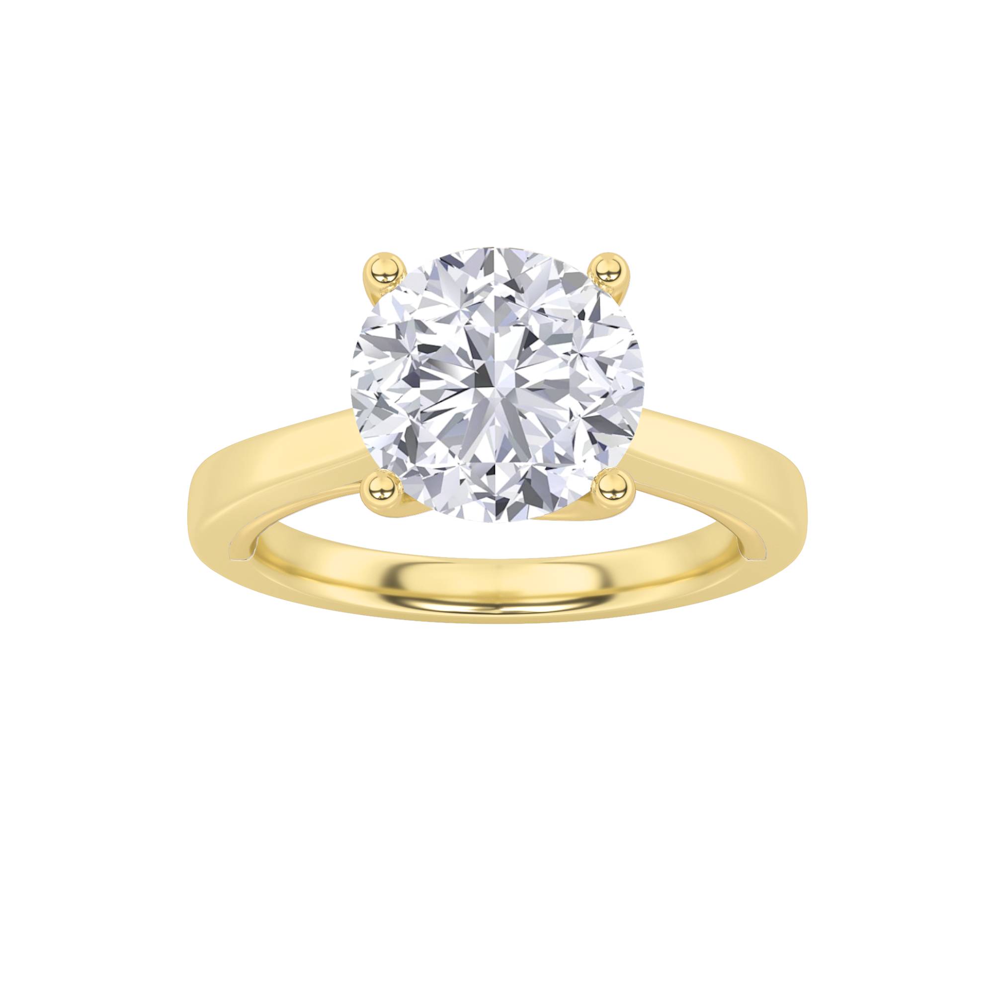 3Cttw Round Shaped Lab Grown Diamond (F/VS) Two Tone Twisted Basket Cathedral Shank Solitaire Ring in 14K Gold
