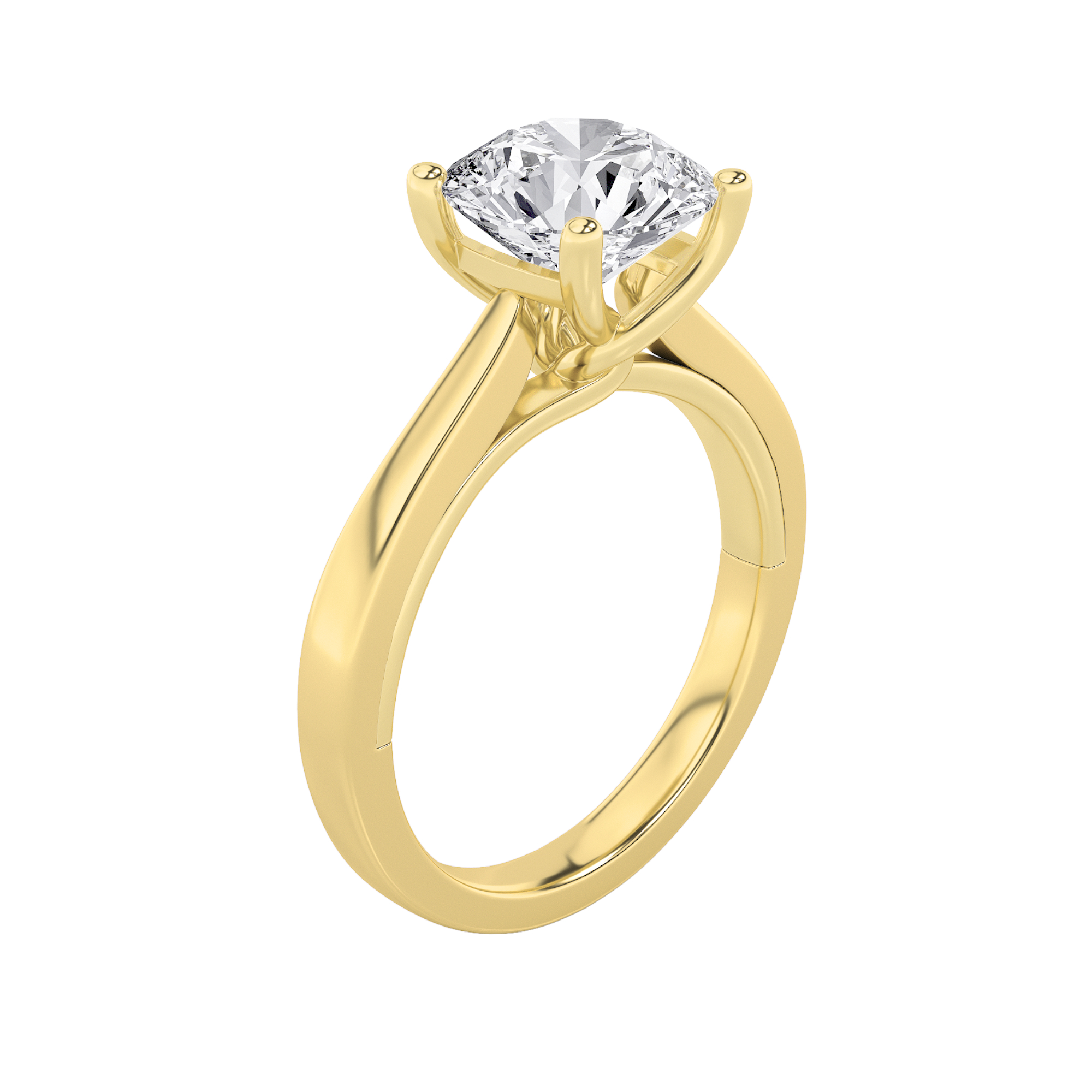 1Cttw Elongated Cushion Shaped Lab Grown Diamond (F/VS) Two Tone Twisted Basket Cathedral Shank Solitaire Ring in 14K Gold