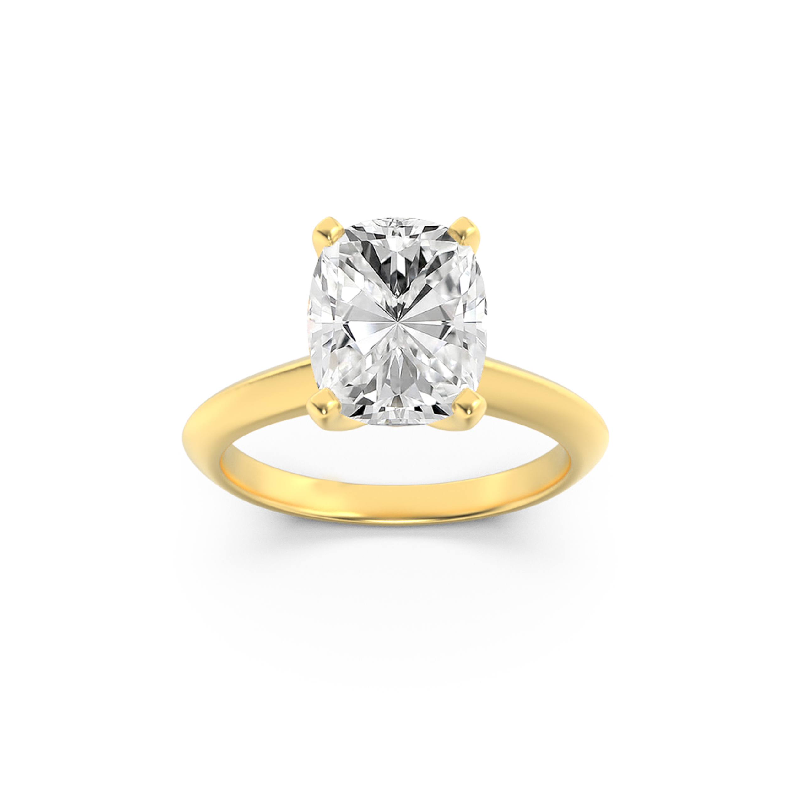 1.5Cttw Elongated Cushion Shaped Lab Grown Diamond (F/VS) Knife Edge Shank Solitaire Engagement Ring in 14K Gold