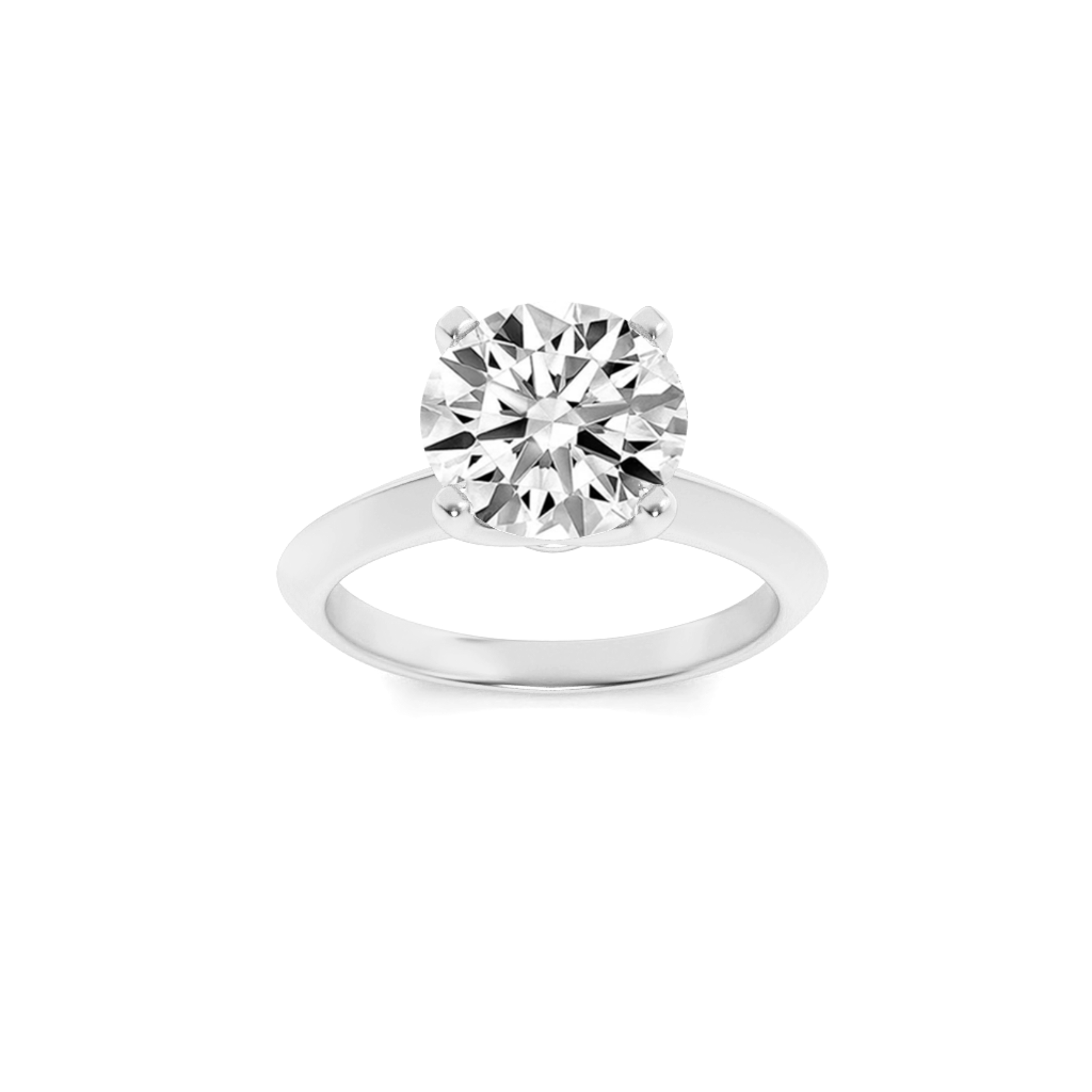 1Cttw Round Shaped Lab Grown Diamond (F/VS) Knife Edge Shank Solitaire Engagement Ring in 14K Gold